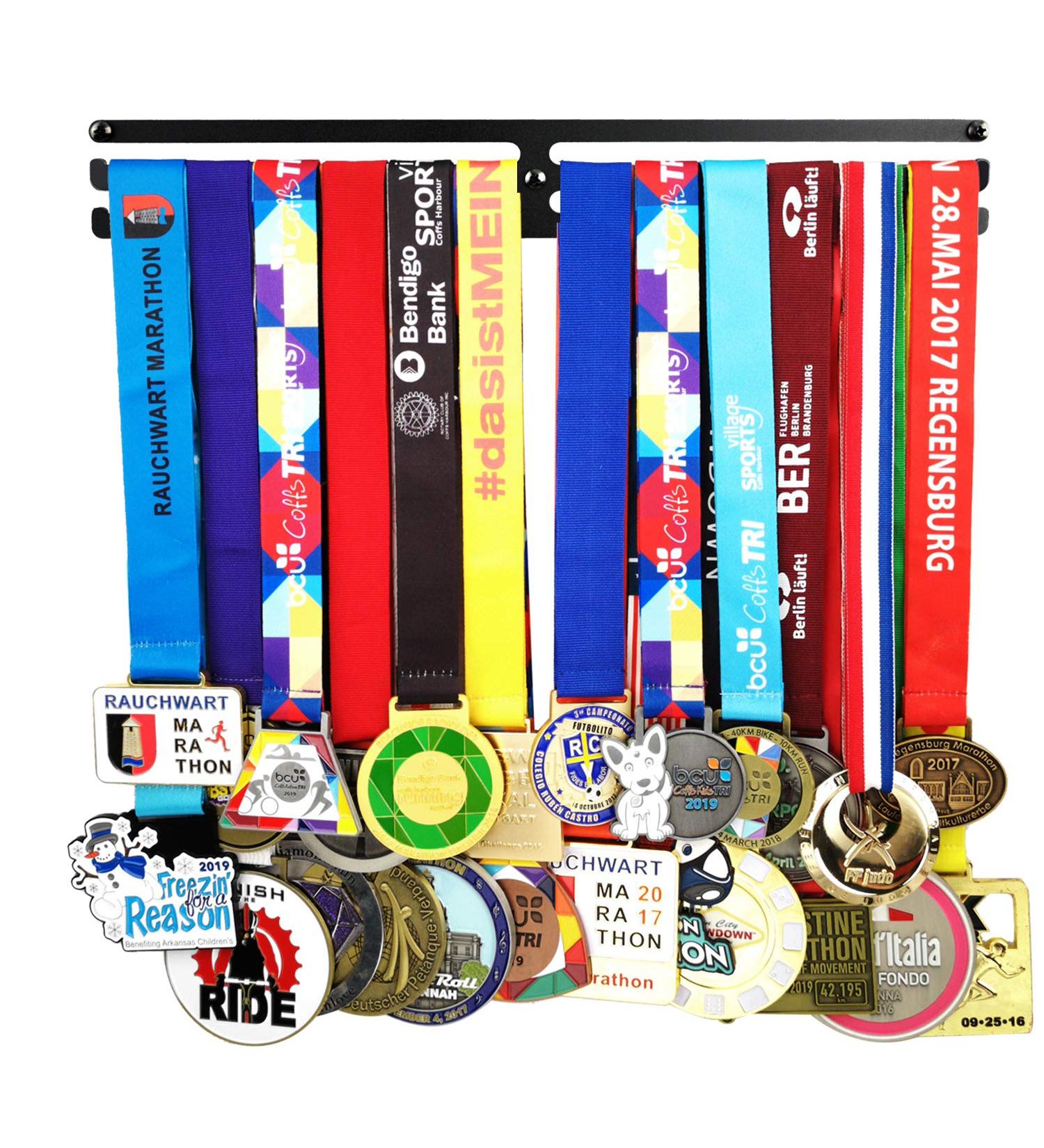 Black Steel Sports Medal Hanger Rack - Display Award Medals for All Sports | Running Race Medal Holder - BLACK KINGS - Buy Online on GoSupps.com