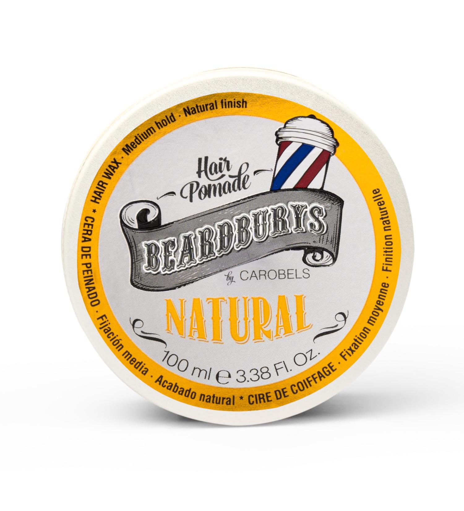 Beardburys Natural Hair Pomade - Medium Hold Half Matt Wax for Men | Professional Hair Styling 100ml - Buy Online on GoSupps.com