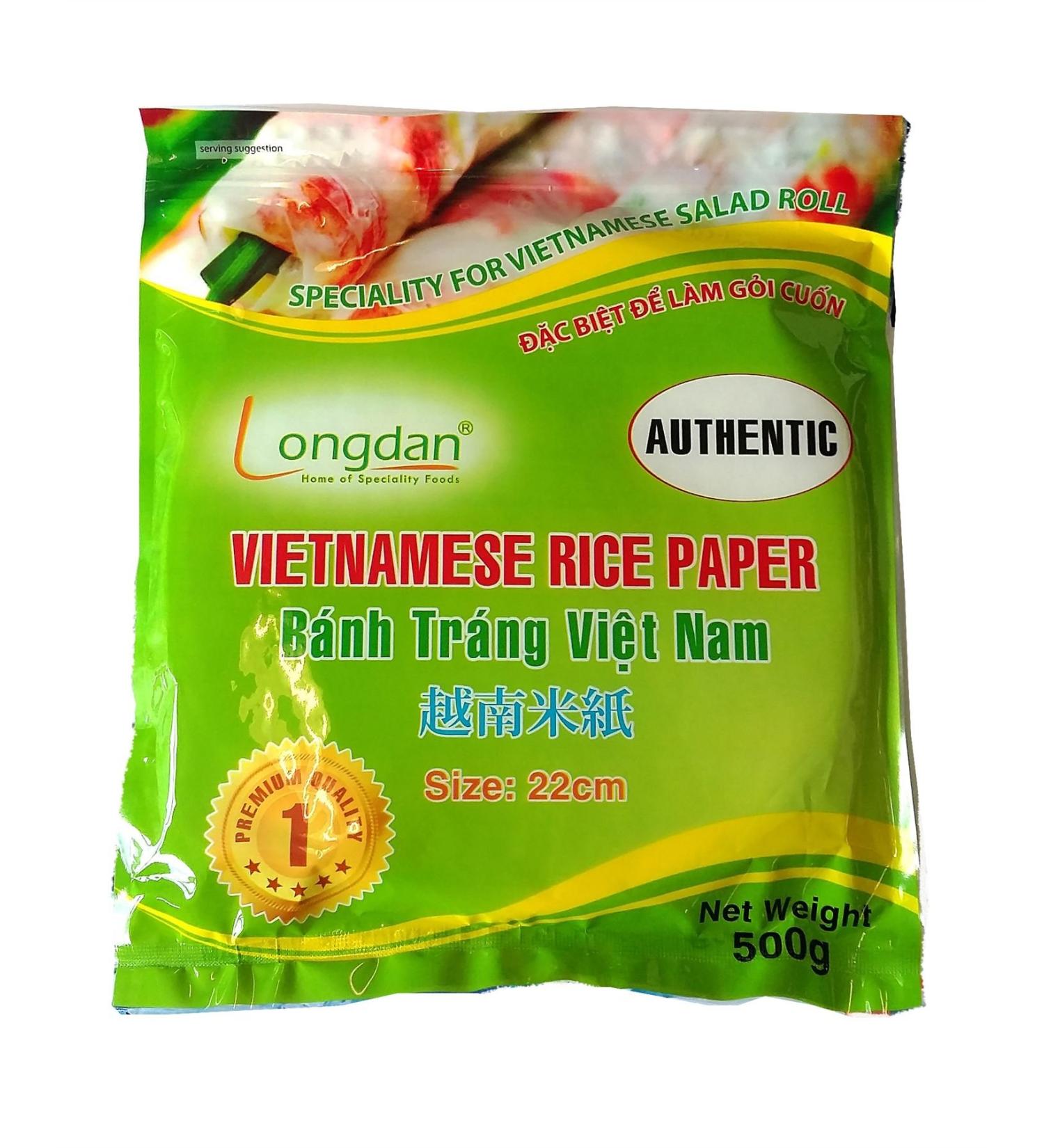 Round Vietnamese Extra Thin Rice Paper 22cm 500g Spring Salad Summer Roll Wrapper Banh Trang Edible Food Cook Prepare Party