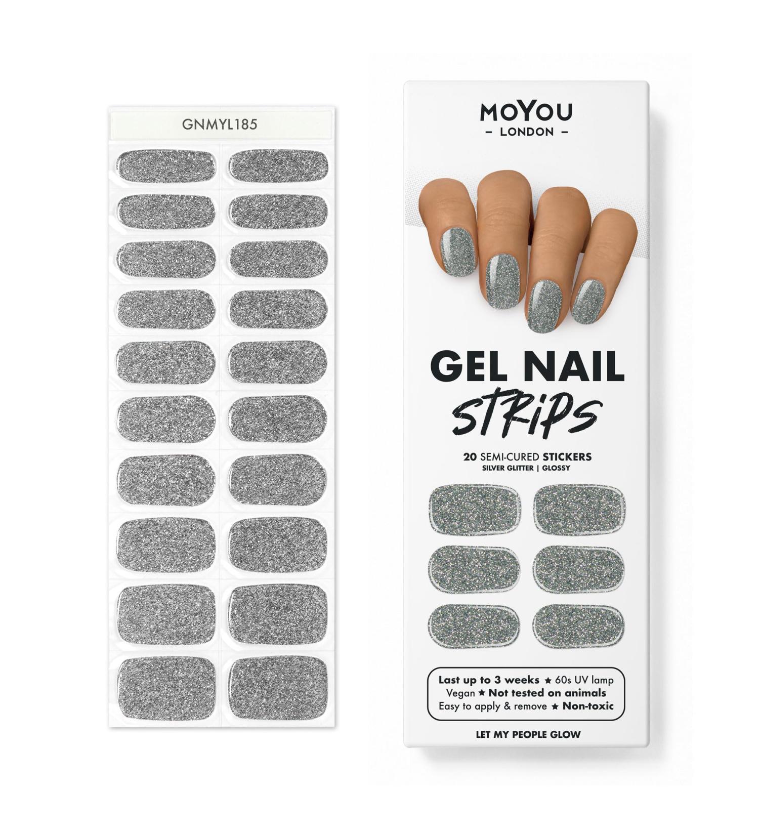 MOYOU LONDON Semi Cured Gel Nail Wraps - Salon-Quality Manicure Set (20 Pcs) with Nail File & Cuticle Stick - UV/LED Lamp Required - Buy Online on GoSupps.com