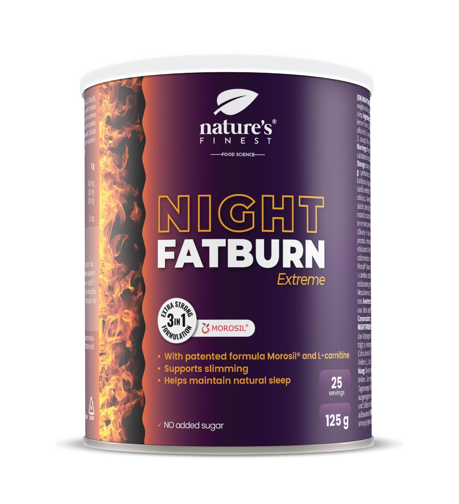 Natures Finest by Nutrisslim Night Fatburn Extreme - Rapid Belly Fat Burner | Morosil L-Carnitine & Valerian | Gluten-Free Formula for Quick Weight Loss - Buy Online on GoSupps.com