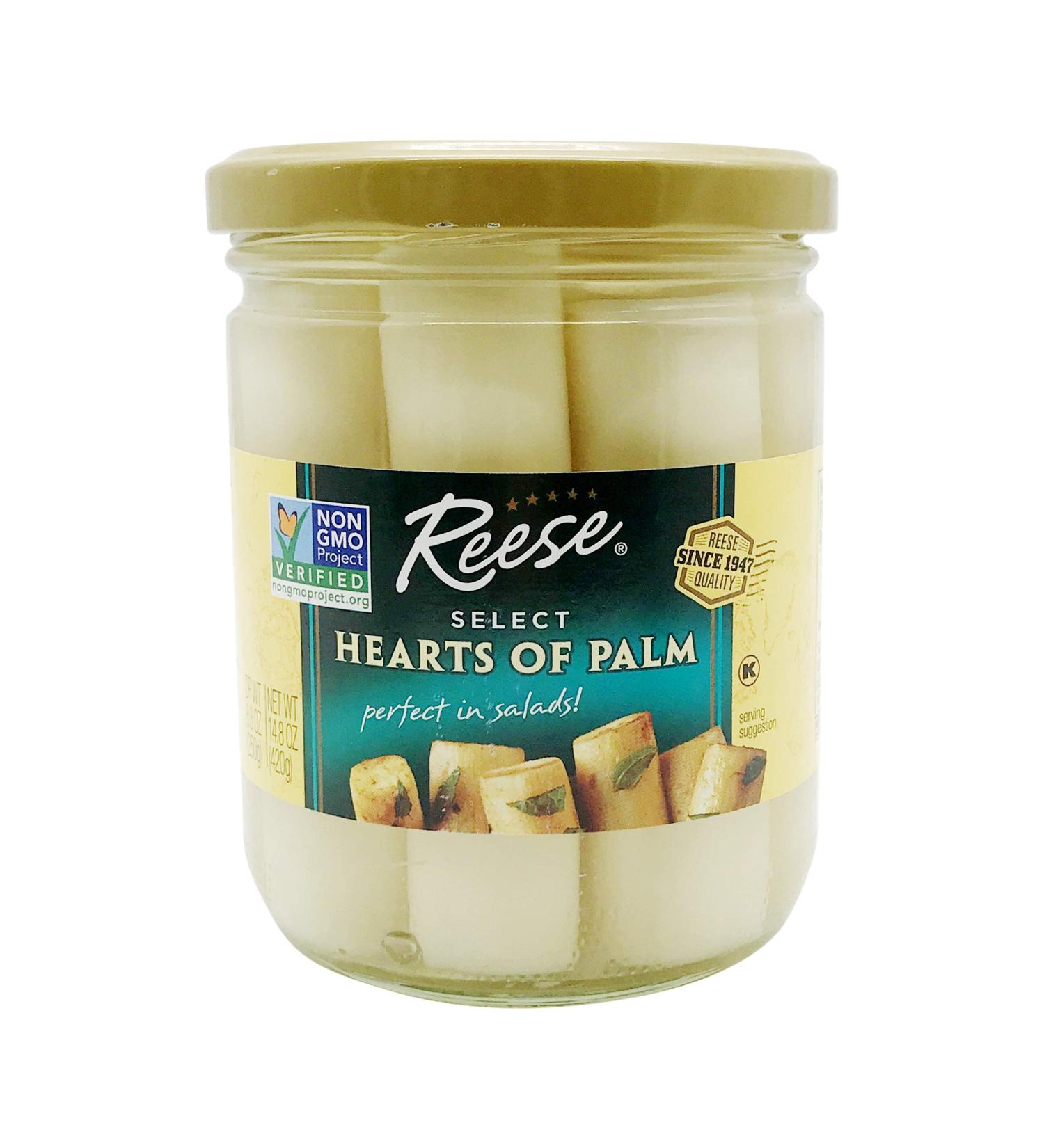 REESE Hearts of Palm in Glass Jar - 14.8 oz | Premium Quality, Ready-to-Eat - Buy Online on GoSupps.com