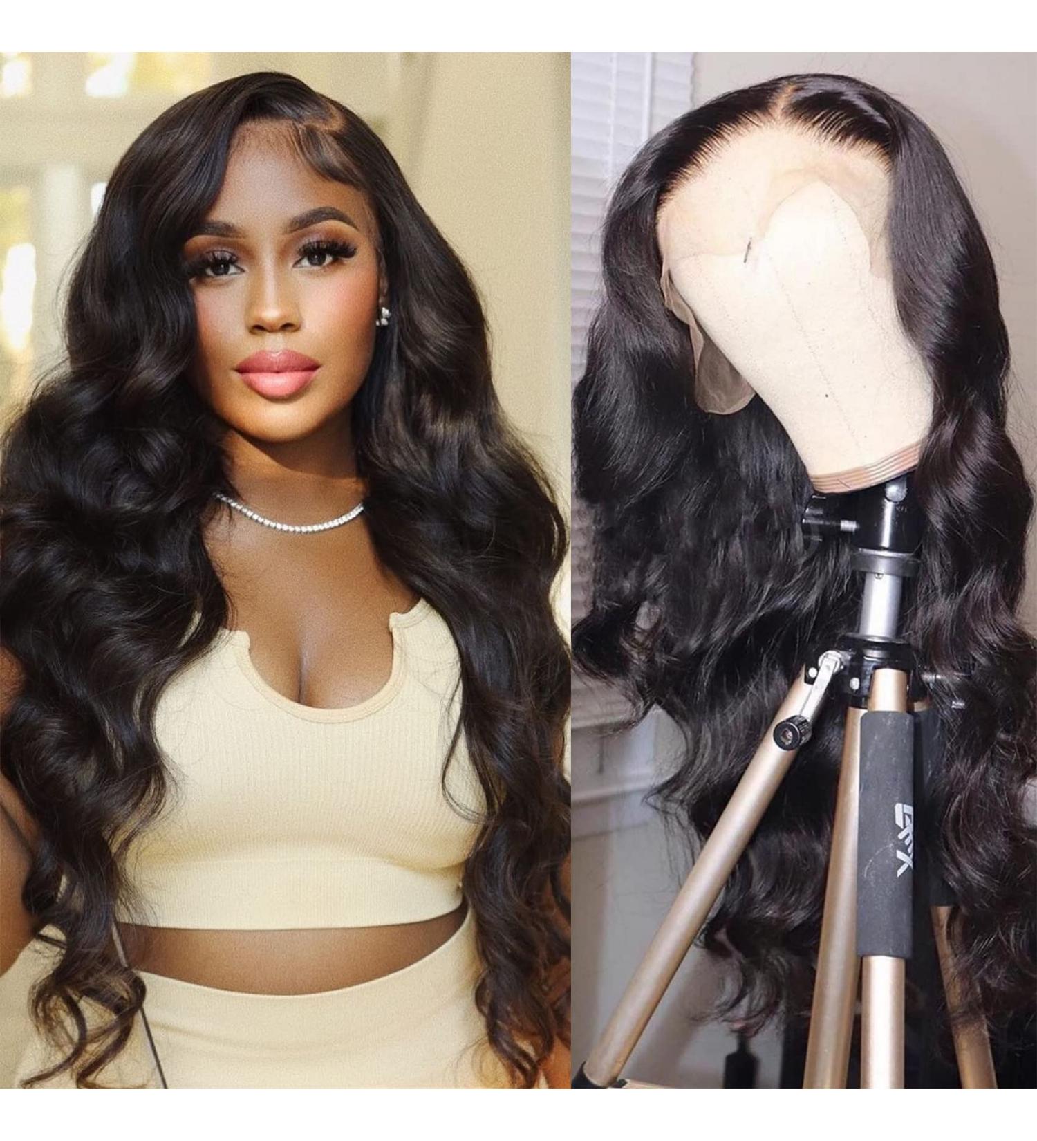 Mesariel 22 Inch Body Wave 13x4 Lace Front Human Hair Wig | HD Lace Pre Plucked with Baby Hair | 150% Density Brazilian Wigs for Black Women - Buy Online on GoSupps.com