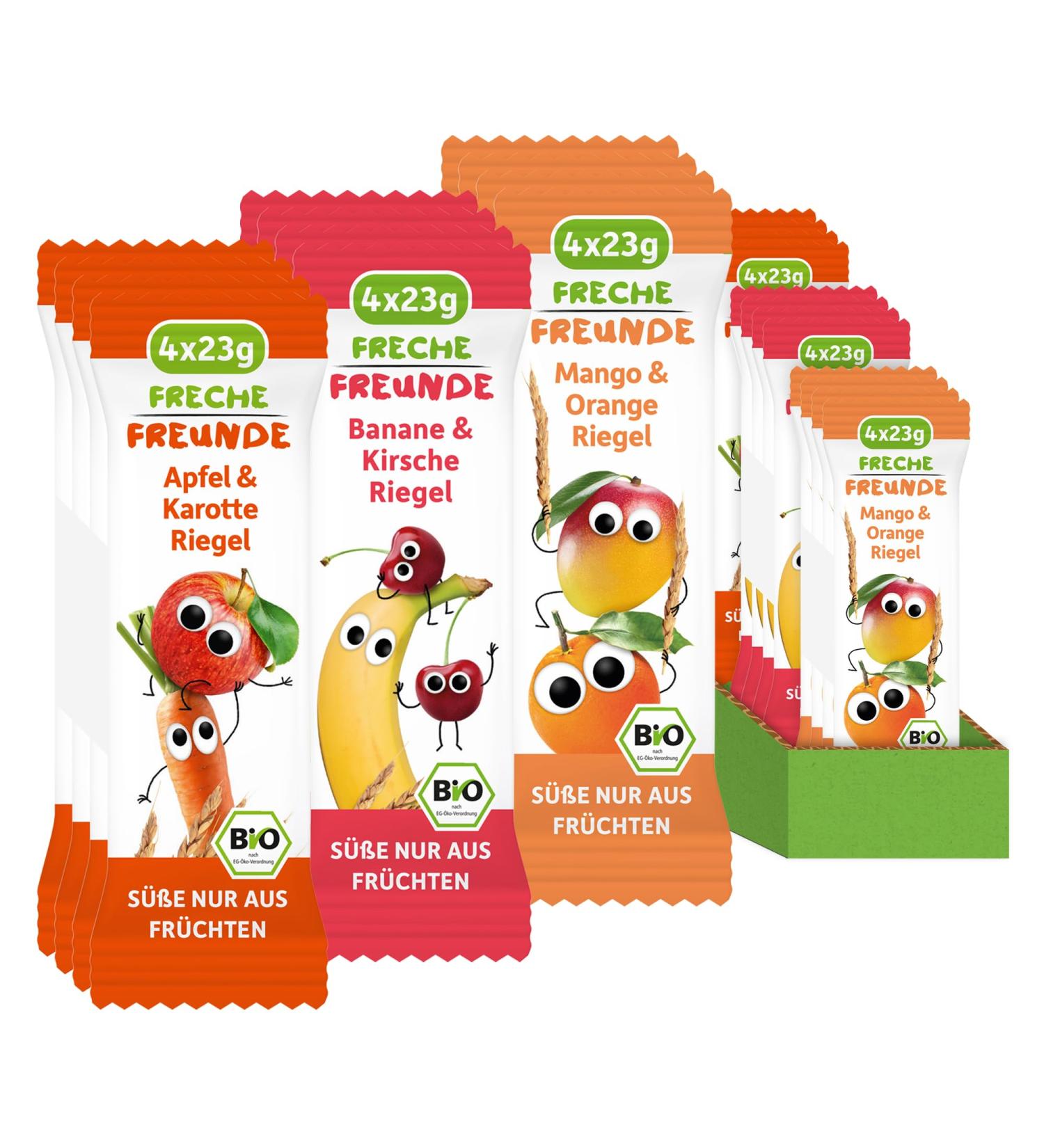 Buy Cheeky Friends Organic Fruit Bars for Babies & Kids - 18 Pack (4 Flavors: Apple & Carrot Mango & Orange Banana & Cherry) - No Added Sugar Healthy Snack for Ages 1+ - Buy Online on GoSupps.com
