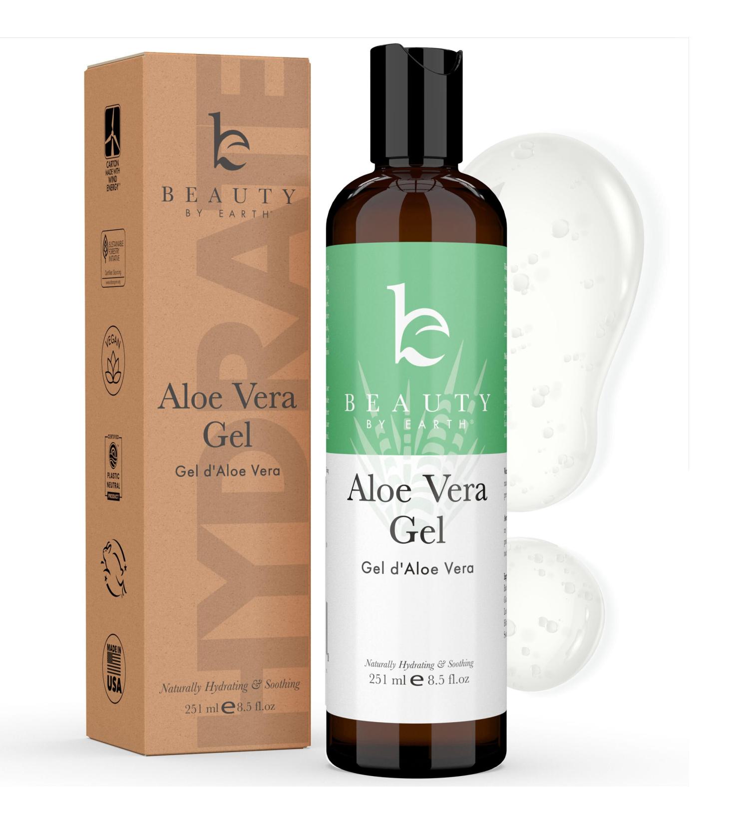 Aloe Vera Gel - Made in USA with Organic Aloe Vera Pure Aloe Vera Gel for Face Body & Hair Aloe Vera After Sun Lotion Skin Care with Natural Ingredients Creme Apres Soleil - Buy Online on GoSupps.com