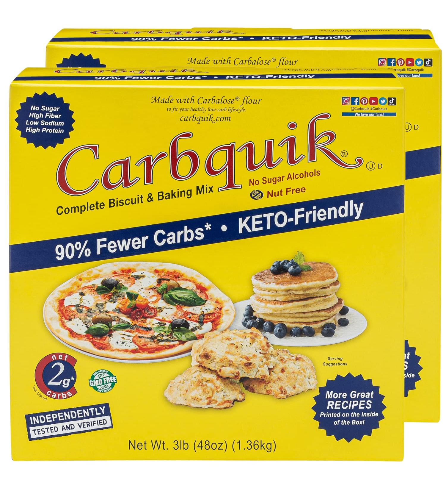 Carbquik Biscuit & Baking Mix (3 lb) - Keto Friendly 2-Pack for Pancakes, Biscuits, Pizza Crust, Bread and More - Low Carb, No Sugar, Nut Free - Quick & Easy Keto Substitute - Buy Online on GoSupps.com