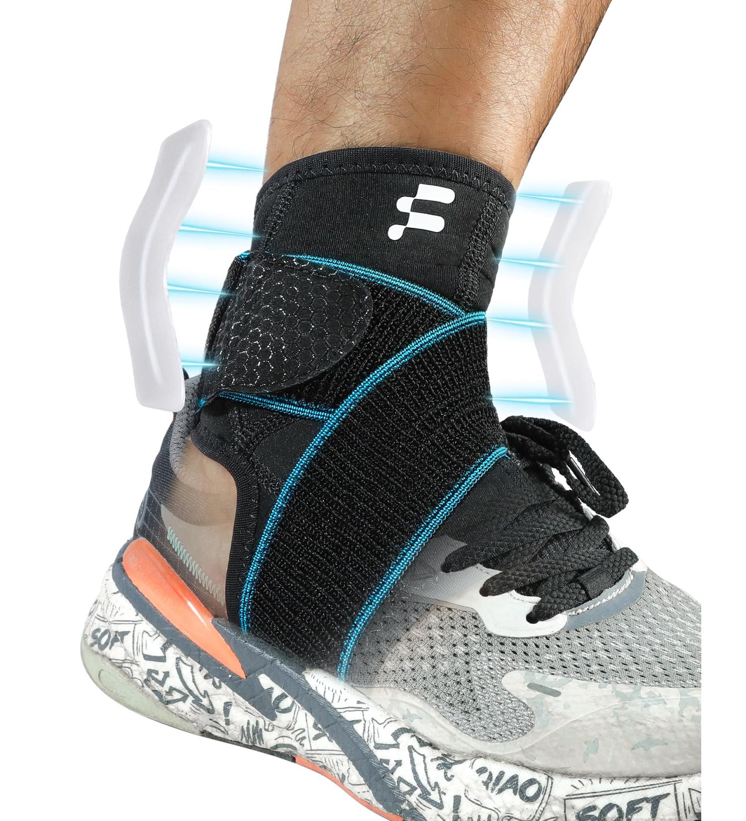 Fitomo Ankle Support - Compression Strap for Plantar Fasciitis & Sprained Ankles | Lateral Stabilizers for Basketball & Running - Blue - Buy Online on GoSupps.com