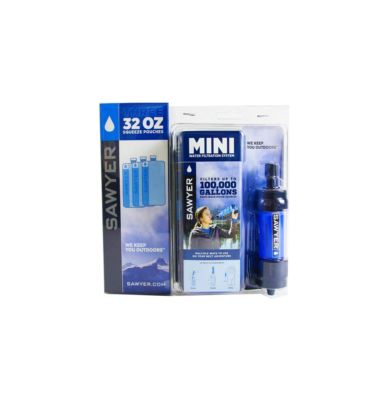 Buy Sawyer MINI Original Water Filter Savings Set - Includes 3x1L or 2x2L Drinking Bags - Best Portable Filtration for Travel & Outdoor Adventures - Buy Online on GoSupps.com