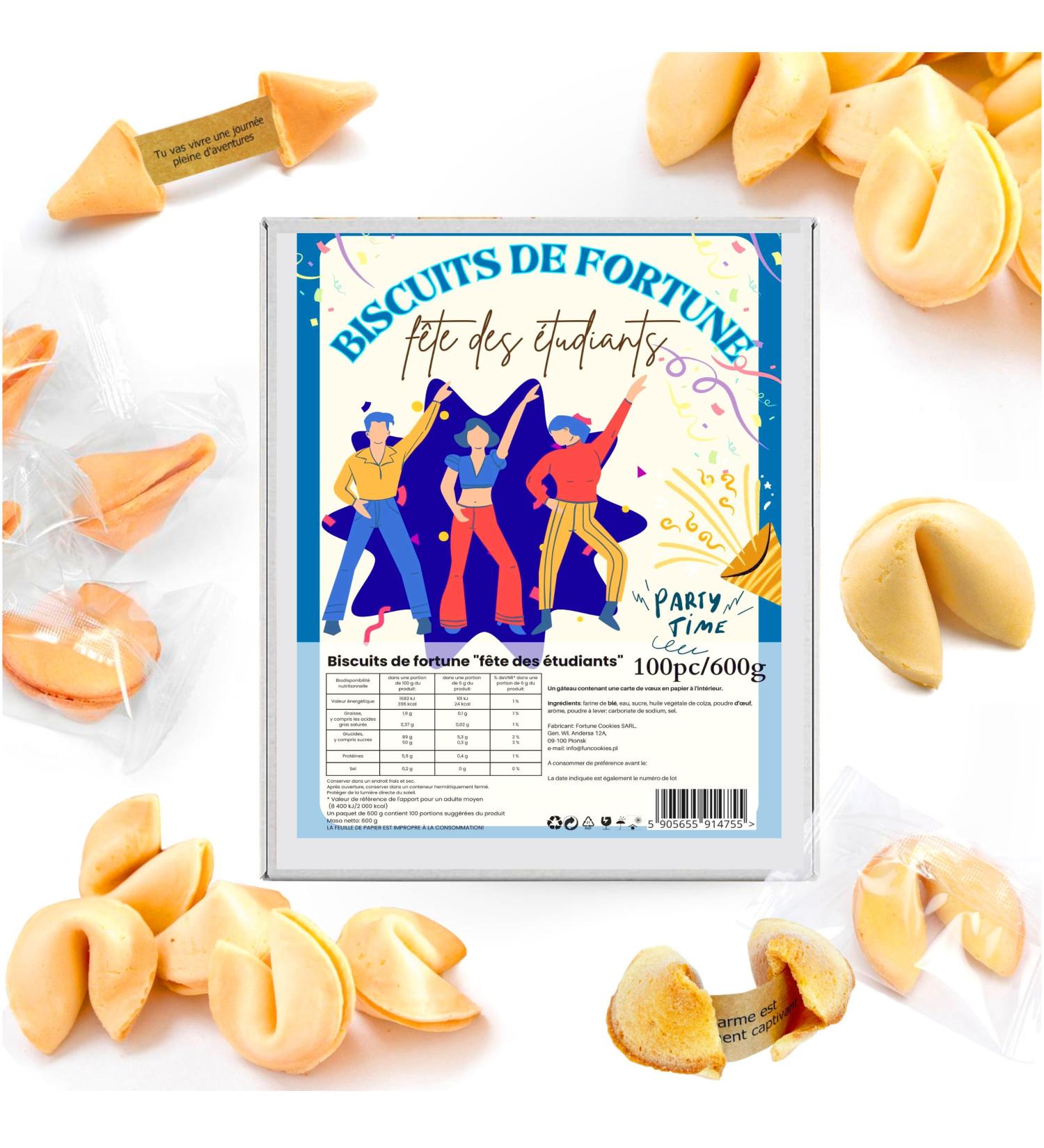 D&D Fun Cookies Fortune Cookies Party Students Blue 100 Biscuits Box 600g Divination Plant Reward Small Gifts Party Favors Chinese Fortune Cookies - Buy Online on GoSupps.com