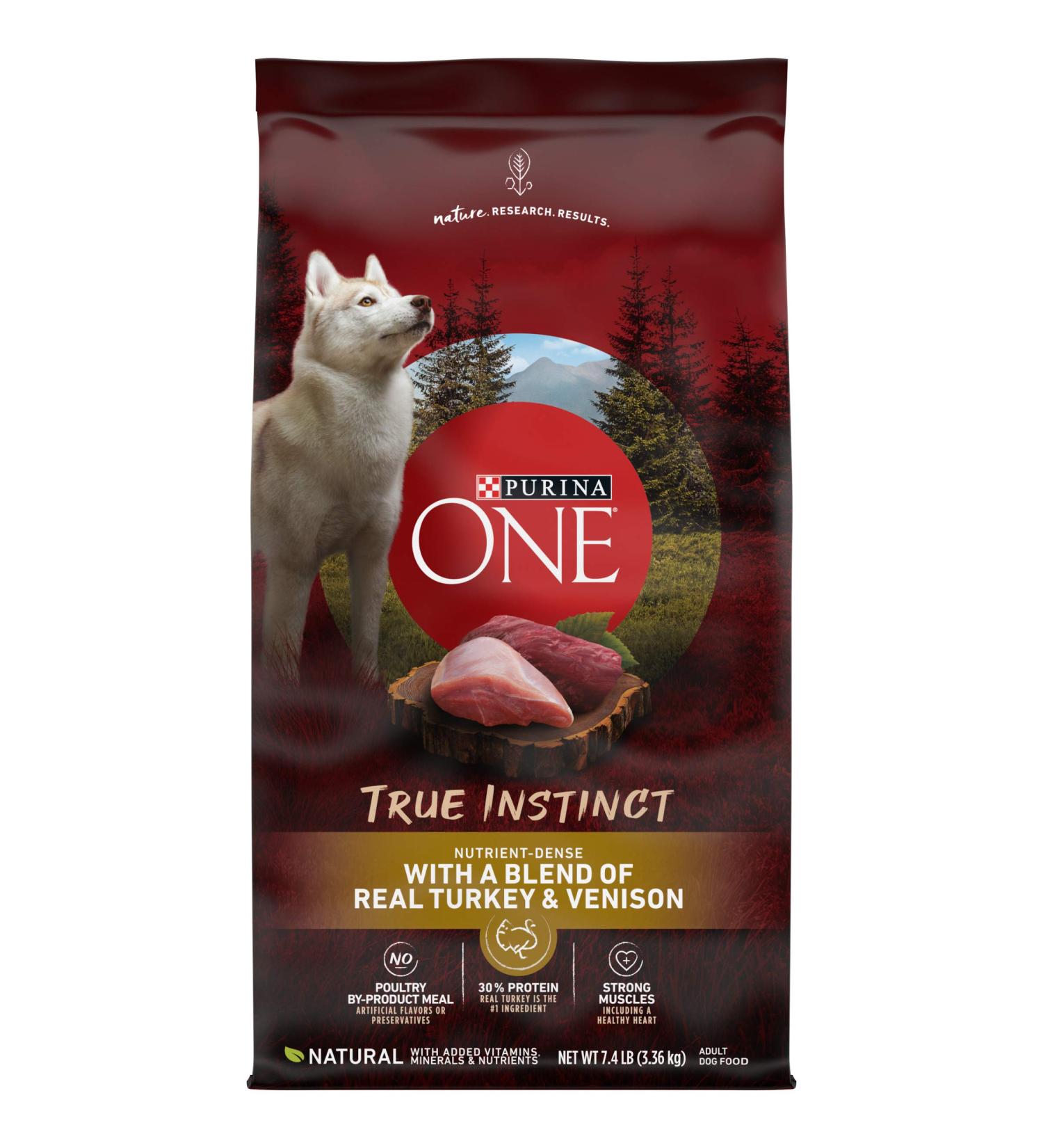Purina ONE True Instinct High Protein Natural Dry Dog Food with Turkey & Venison - 7.4 lb Bag - Buy Online on GoSupps.com