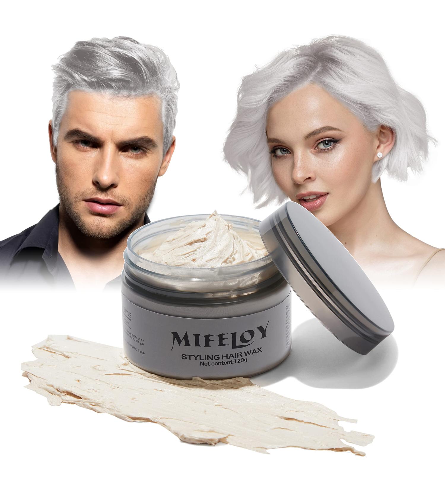White Hair Tint Temporary Color - 4.23oz Styling Pomade for Men & Women | Instant Hair Cream Mud & Wax for Parties Cosplay & Halloween - Buy Online on GoSupps.com
