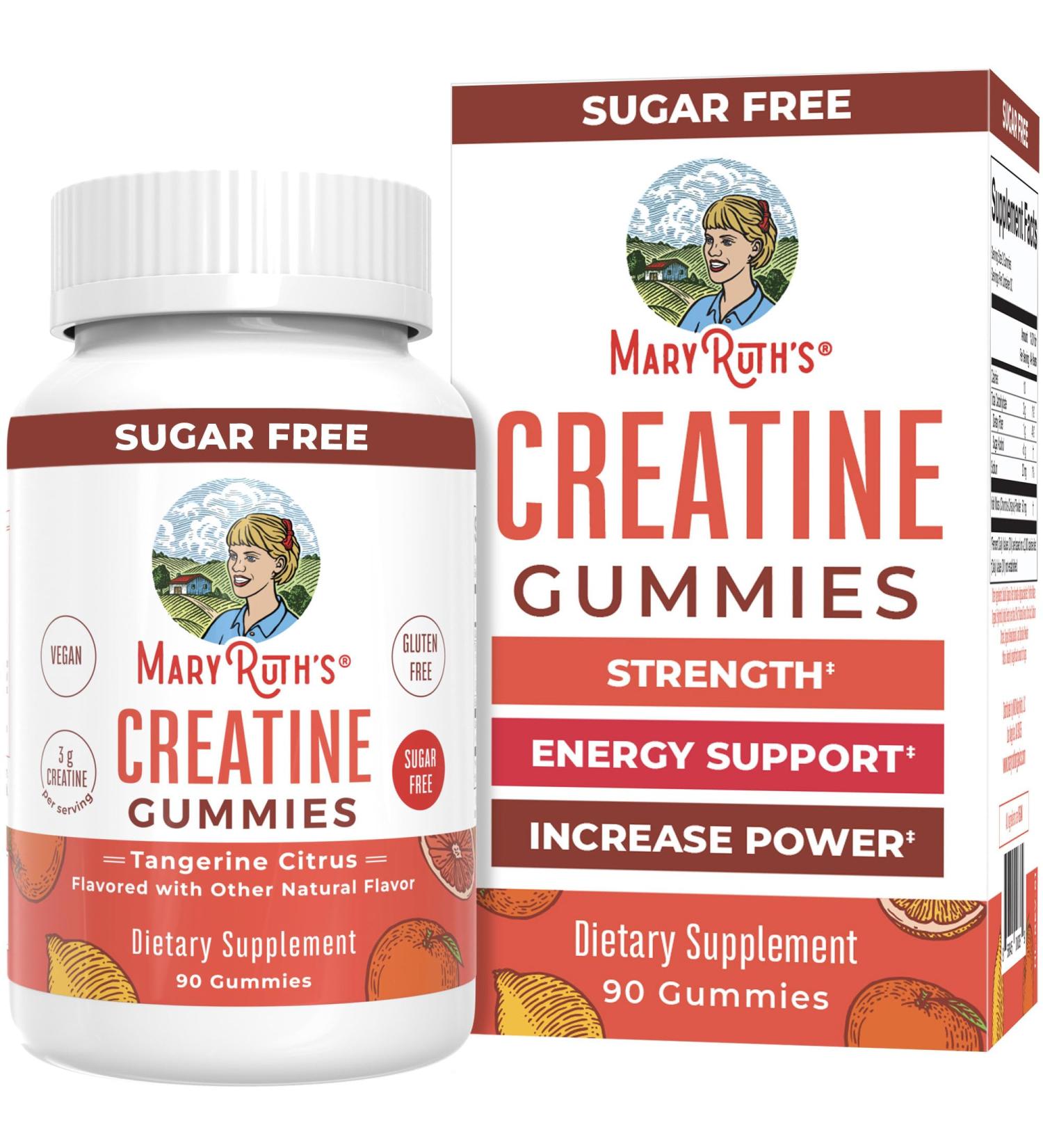 MaryRuth's Creatine Gummies | Creatine Monohydrate Gummies | 3g Creatine Per Serving | Creatine for Women & Men | Tangerine Citrus Flavor | Exercise | Workout | Sugar Free | Vegan | 90 Count - Buy Online on GoSupps.com