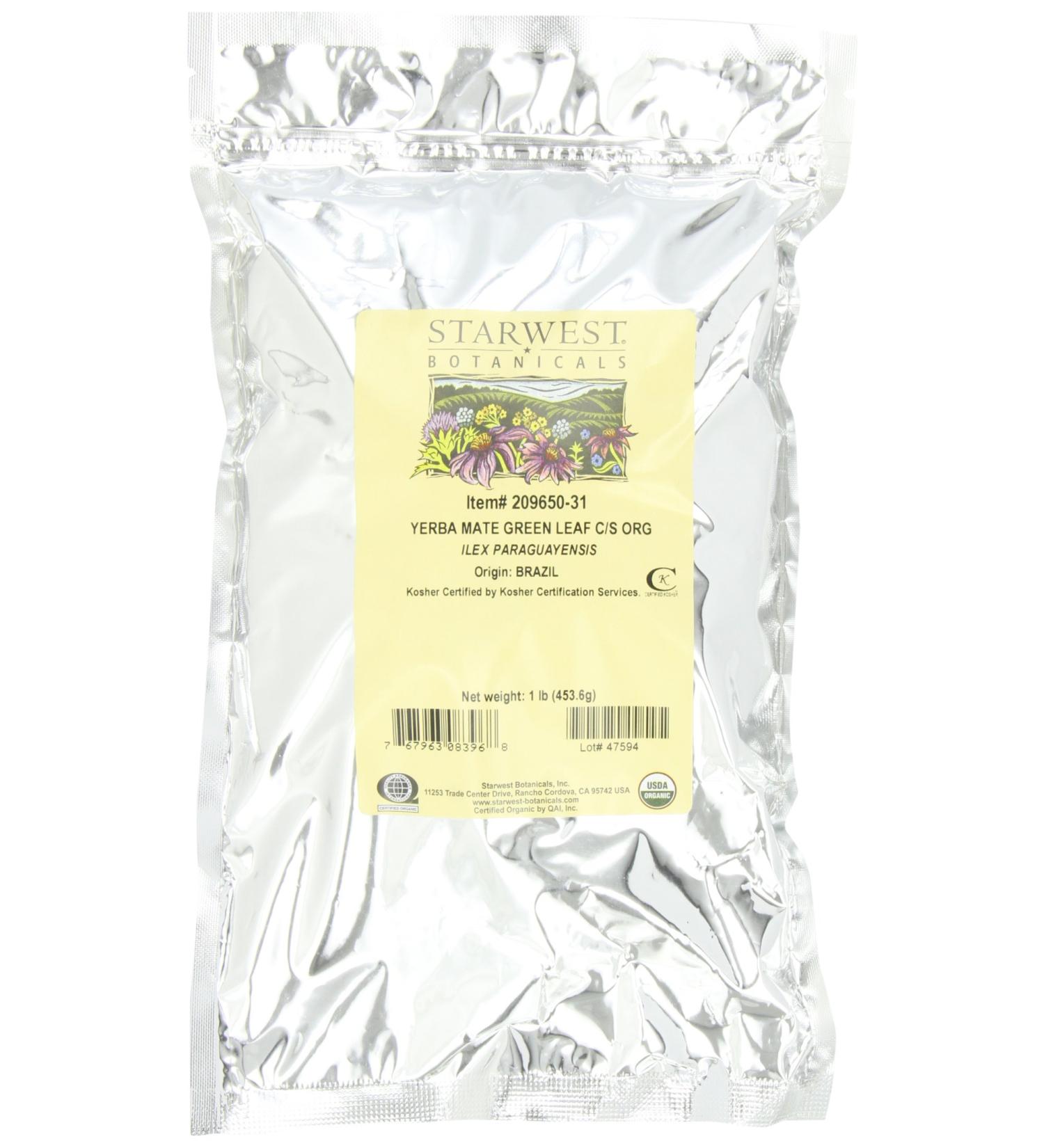 Starwest Botanicals Organic Green Yerba Mate' Leaf Cut 1-pound Bag - Buy Online on GoSupps.com