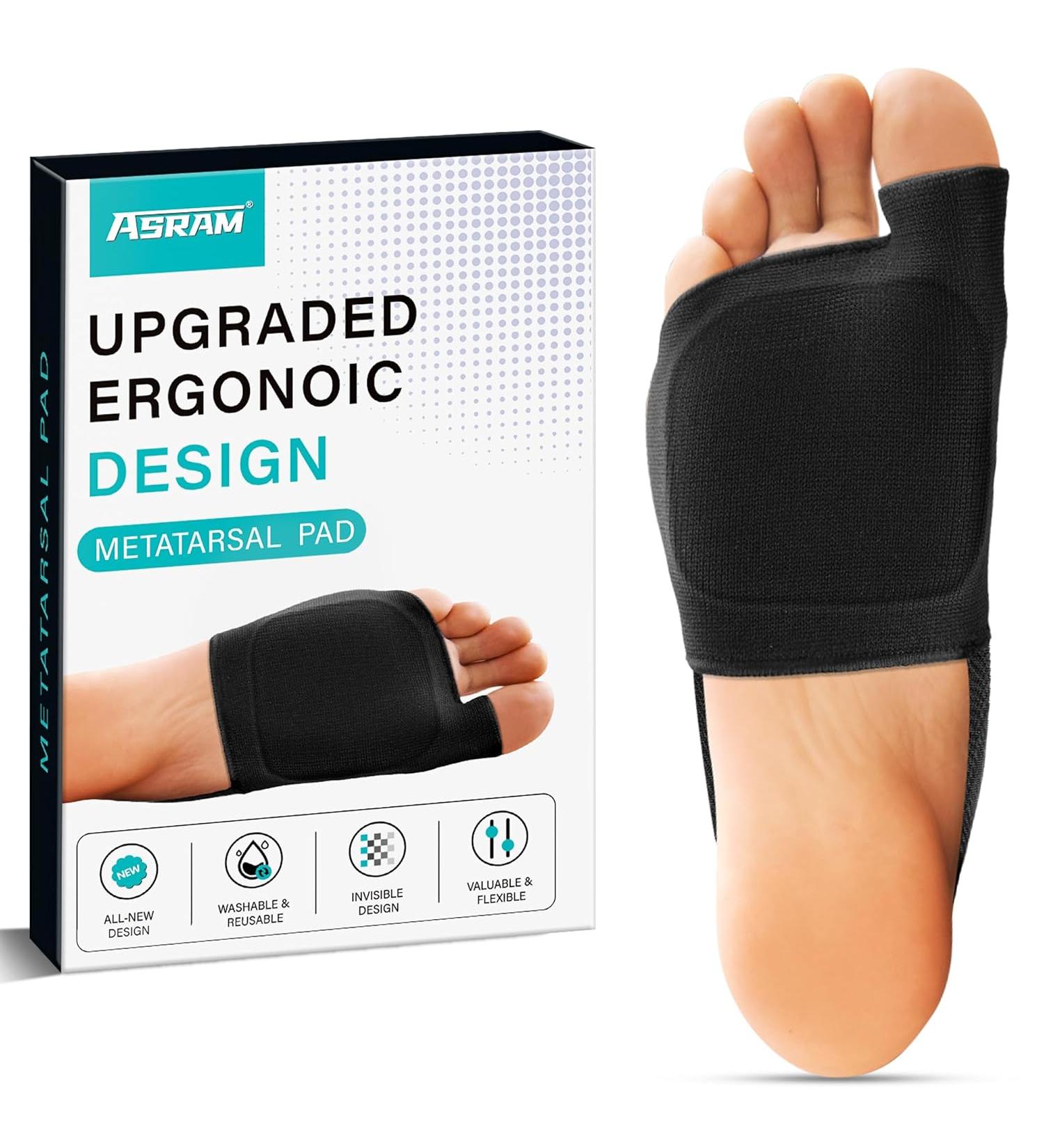 ASRAM Metatarsal Pads with Gel Pad - BLACK-01 - S:WOMEN 7.5-9 MEN 5-7 - Buy Online on GoSupps.com