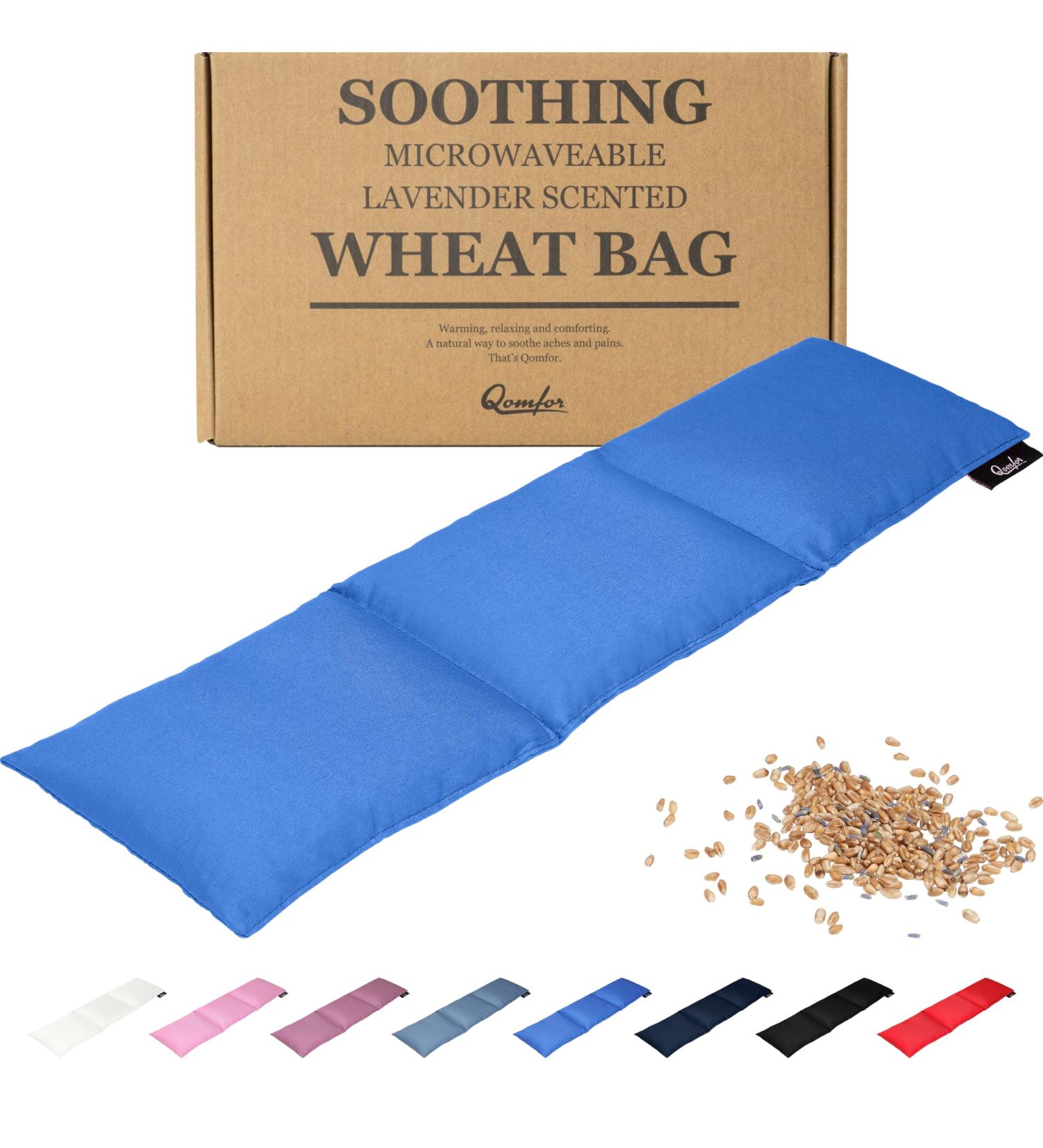 Wheat Bag for Pain Relief - Large Soothing Heat Pack Microwavable - Wheat and Lavender - Heated Neck Warmer for Neck and Shoulders Period Pain Relief and Back Pain - Comfortable Blue - Buy Online on GoSupps.com