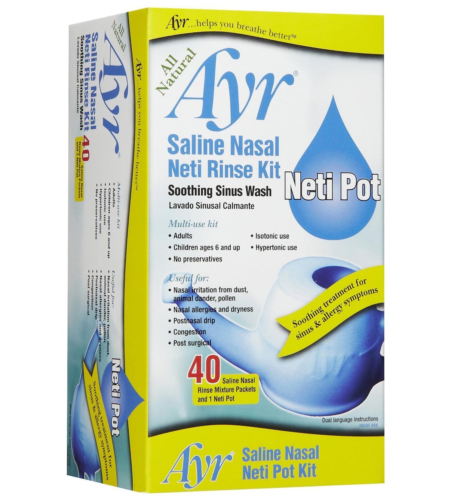 Ayr Saline Nasal Neti Rinse Kit 40 ct.