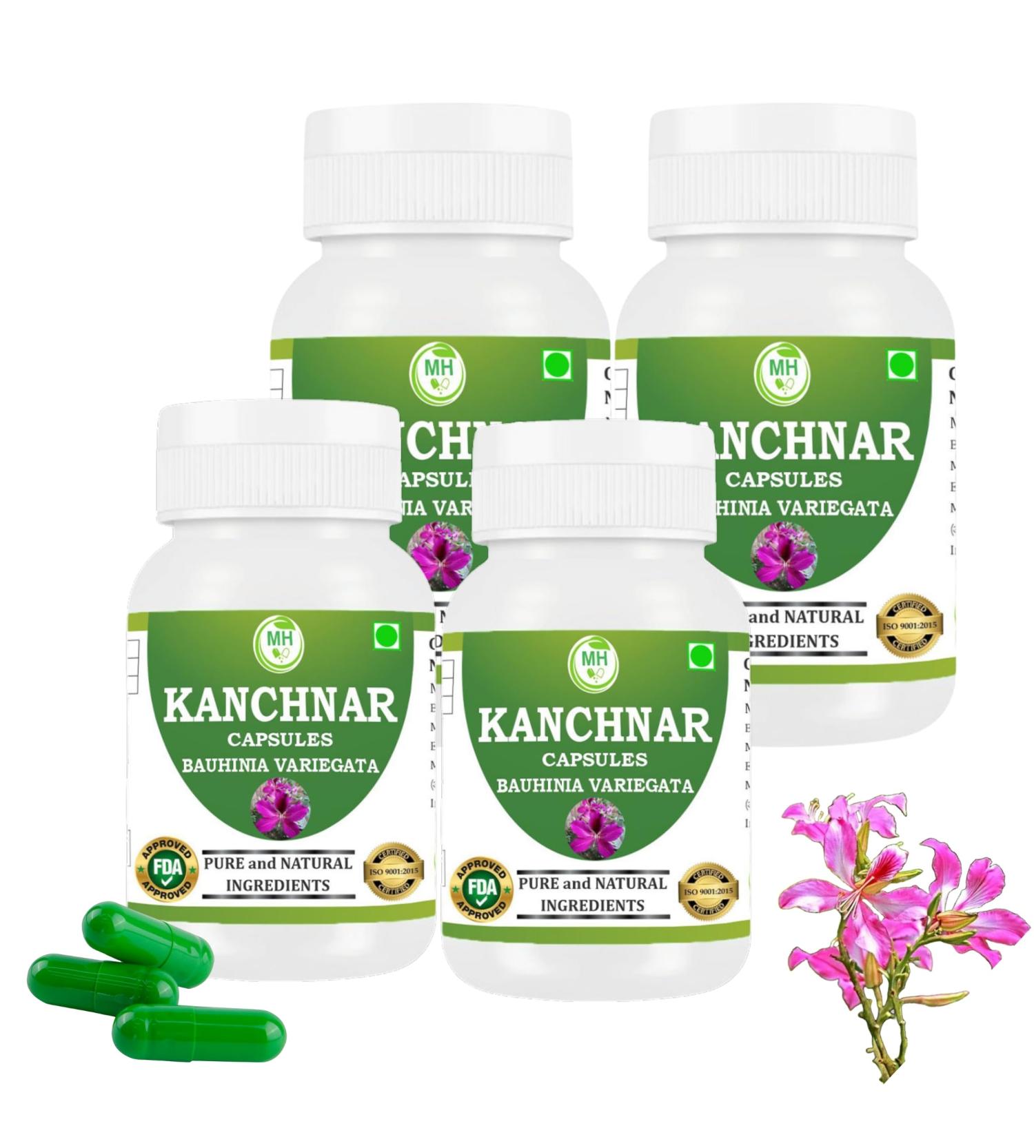 Morsan Healthcare Kanchanar Capsules 500 mg (9:1 Extract) 60 Veg Capsules | Bauhinia Variegata for Men & Women | Plant-Based Herbal Supplement | Vegan & Gluten-Free | Pack of 4 - Buy Online on GoSupps.com