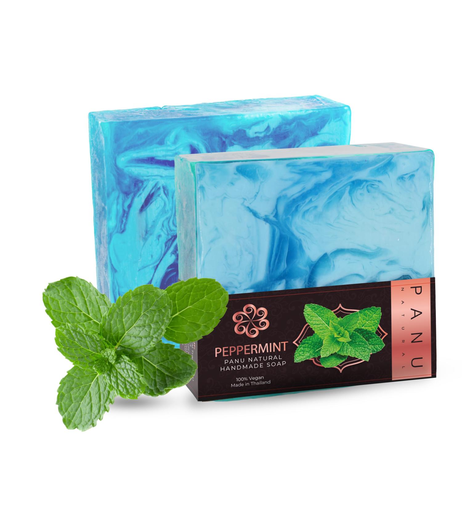 Panu Soap Mint | Vegan Shower Soap for All Skin Types | Natural Solid Shampoo & Shower Gel | Premium 110g Bar - Buy Online on GoSupps.com