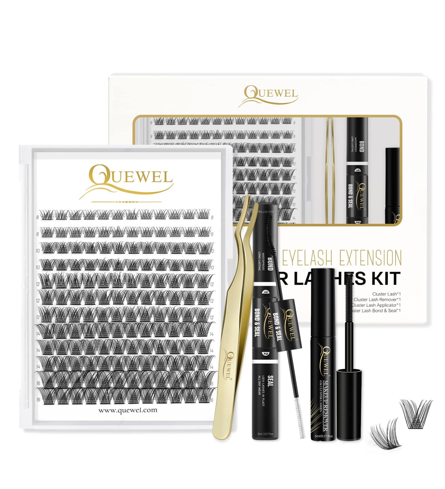 QUEWEL 144 PCs Eyelash Clusters & DIY Extensions Set - Super Hold Binding & Sealing Individual Applicator Tool - Qurr-DH-02 - Buy Online on GoSupps.com