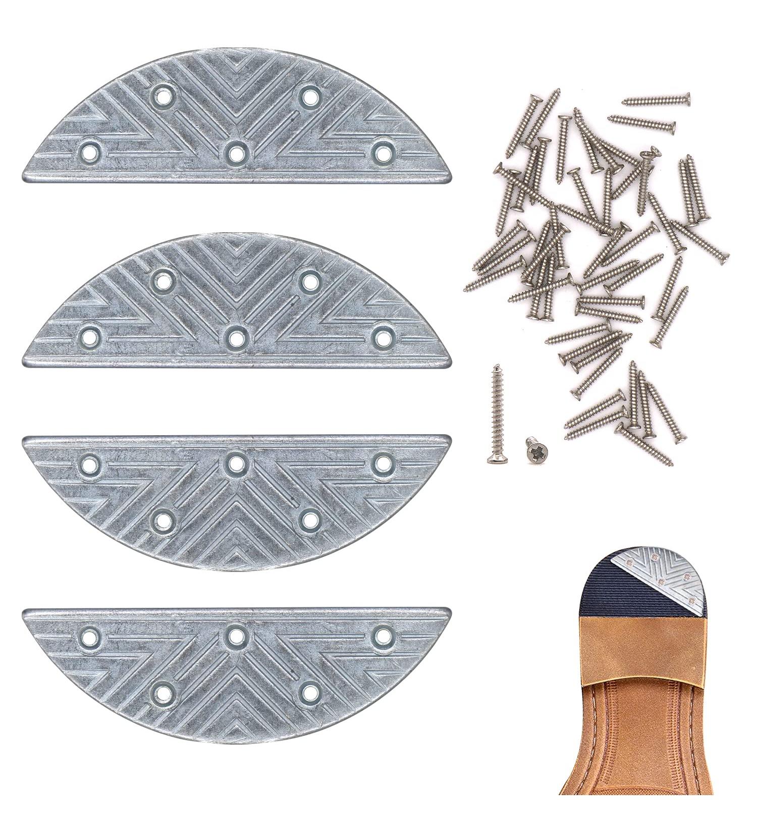 Metal Heel Plates 2 Pairs with Screw Nails - Heel Guard Repair Pads for Shoes & Boots - Buy Online on GoSupps.com