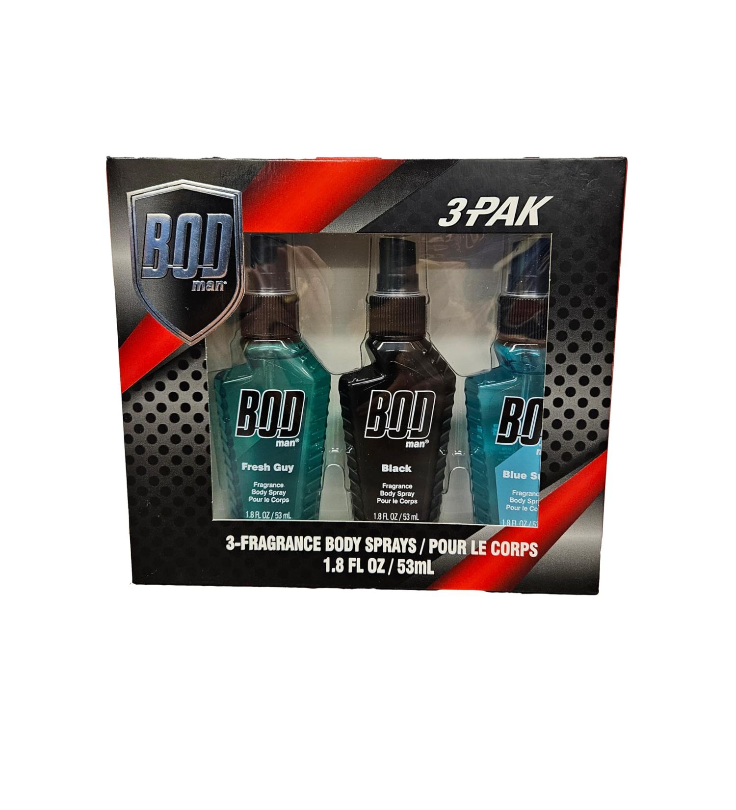Bod Man 3 Pack Body Spray Black Fresh Guy Blue Surf - Buy Online on GoSupps.com