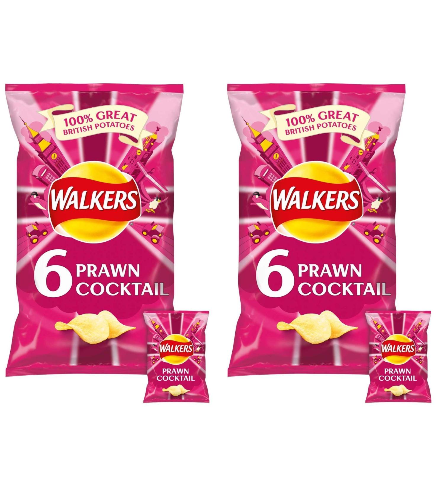 Walkers Crisps - Cocktail de crevette (6x25g) (S t f w )