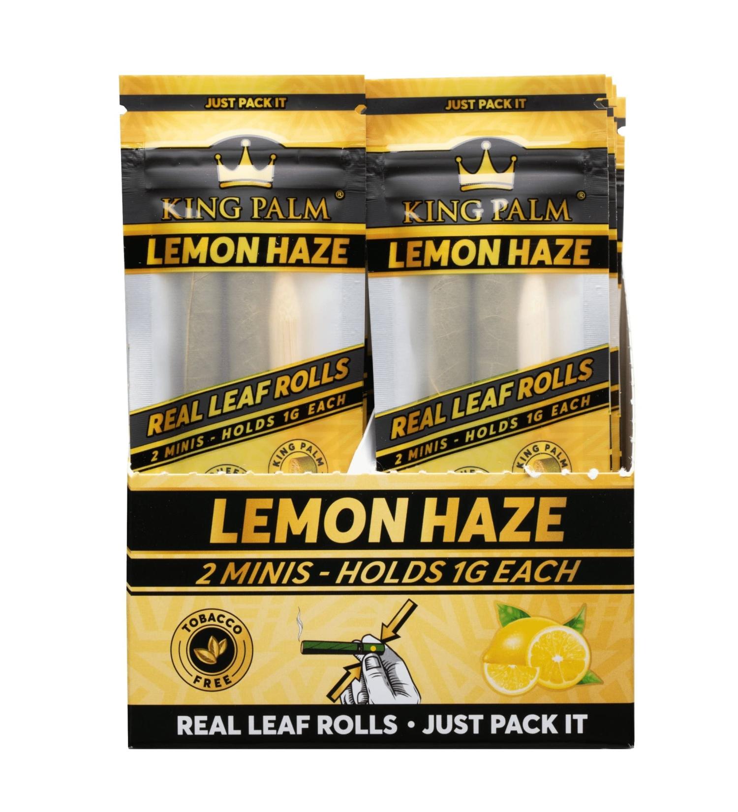 King Palm Lemon Haze Mini Pre Rolls - 2-Pack (1g Each) | Flavoured Hemp Wraps - Buy Online on GoSupps.com