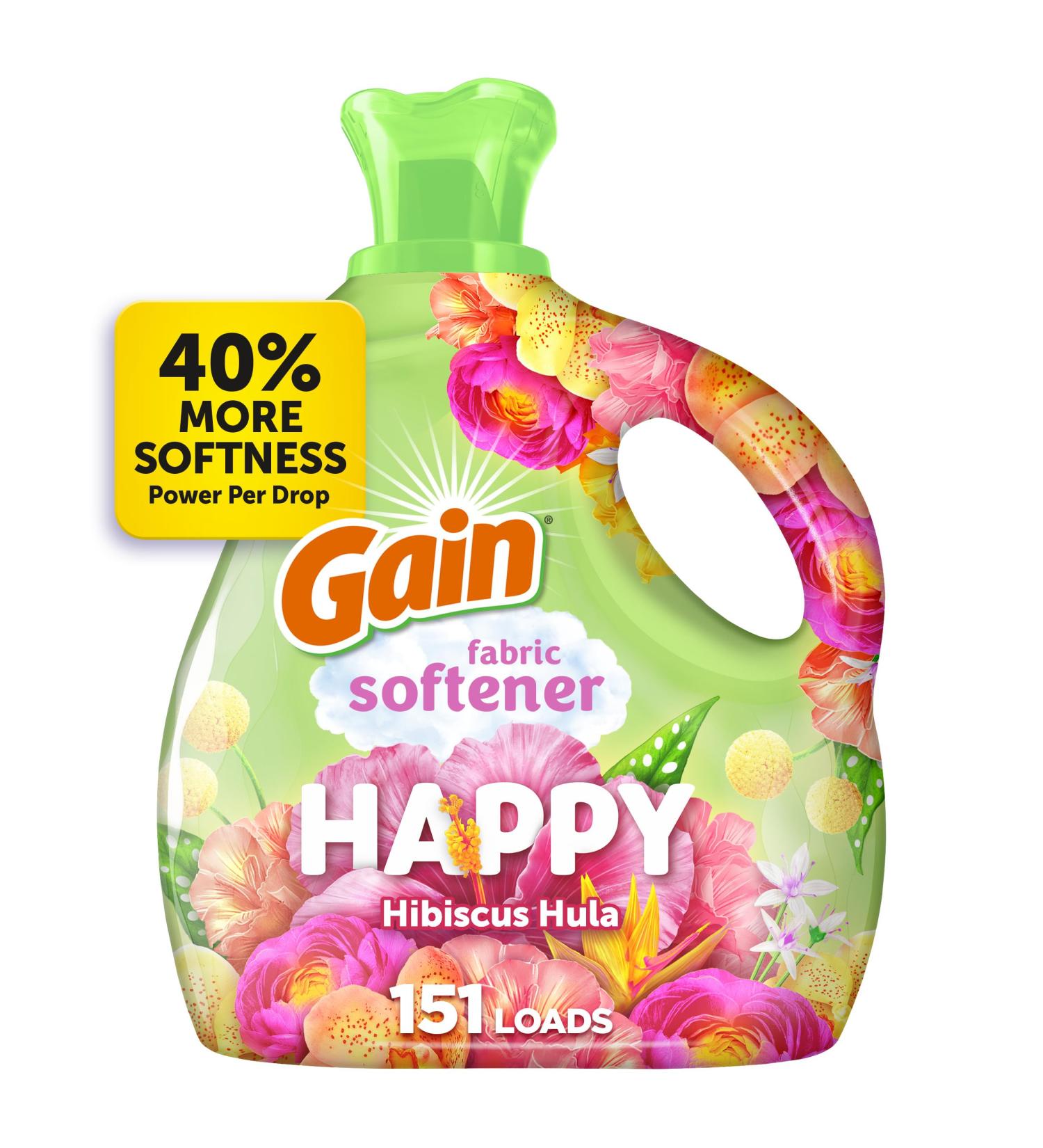 Buy Gain Liquid Fabric Softener - Happy Scent 101 fl oz 151 Loads | Best International Shipping - Buy Online on GoSupps.com