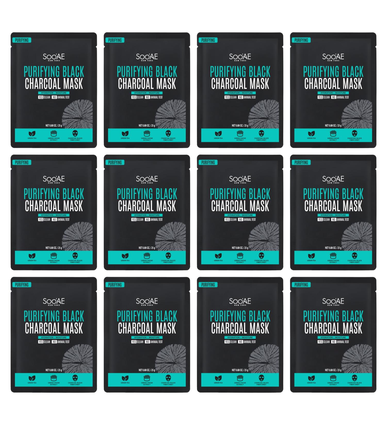 Shop Soo Ae Purifying Black Charcoal Mask | 12 Count - Best International Shipping - Buy Online on GoSupps.com
