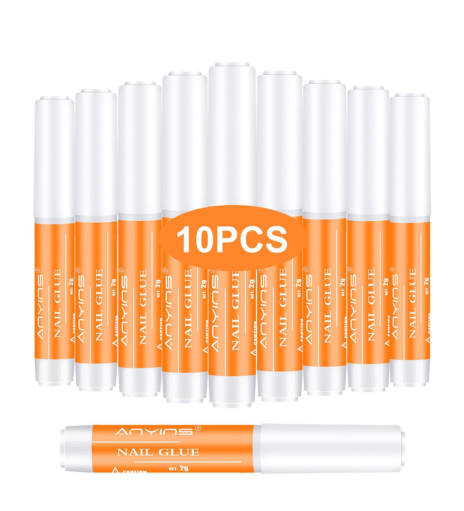 ANYINS Nail Glue 10PCS - Strong Adhesive for Press on Acrylic Nails - Buy Online on GoSupps.com