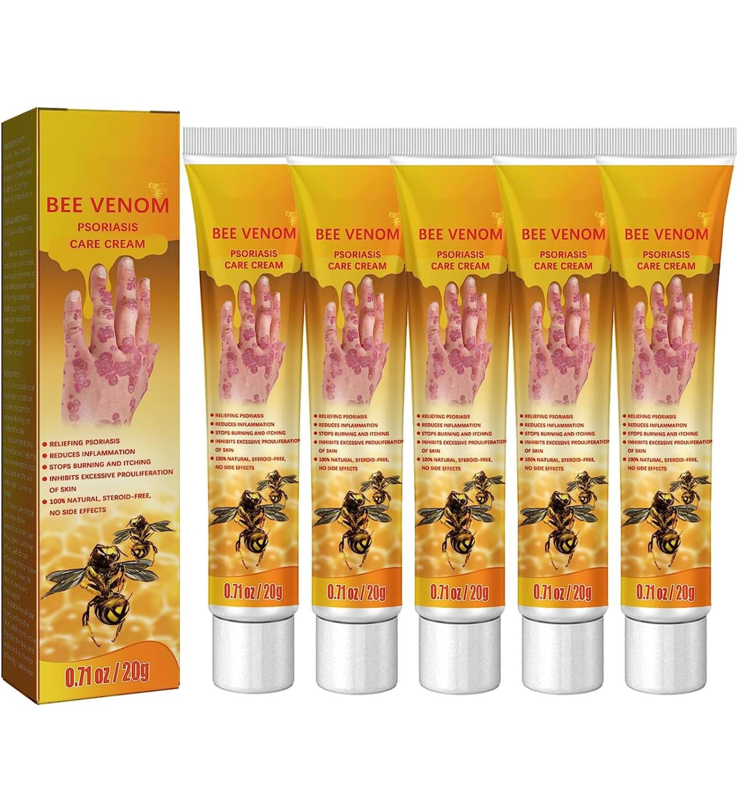 EXQST Bee Venom Psoriasis Treatment Cream - Professional Anti-Itch & Soothing Moisturizer (5pcs) - Buy Online on GoSupps.com