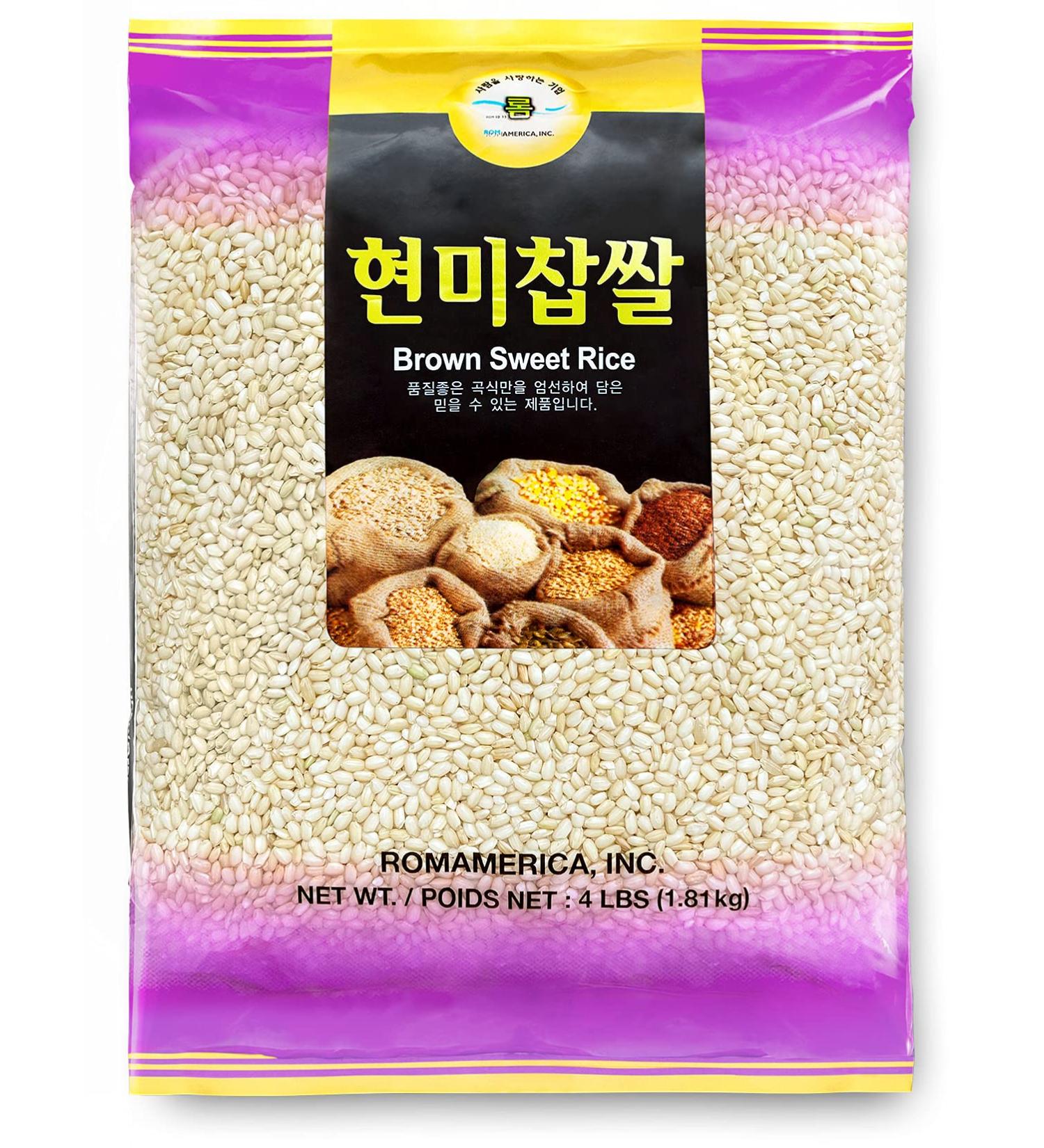 ROM AMERICA Sweet Sticky Glutinous Short Grain Brown Rice - 4 lb - Hyeonmi Chapssal - Buy Online on GoSupps.com
