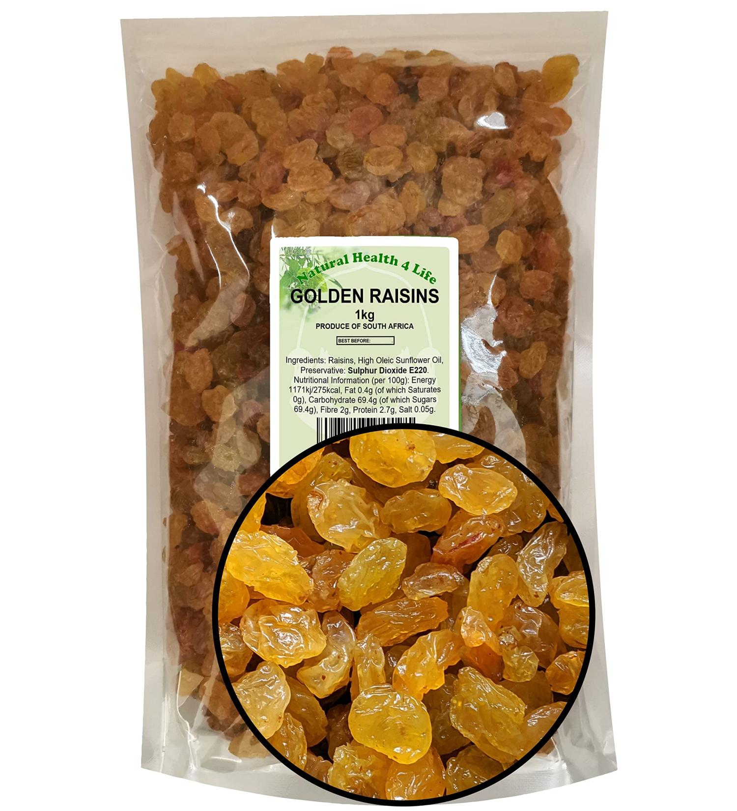 Natural Health 4 Life Golden Raisins 1kg - Buy Online on GoSupps.com