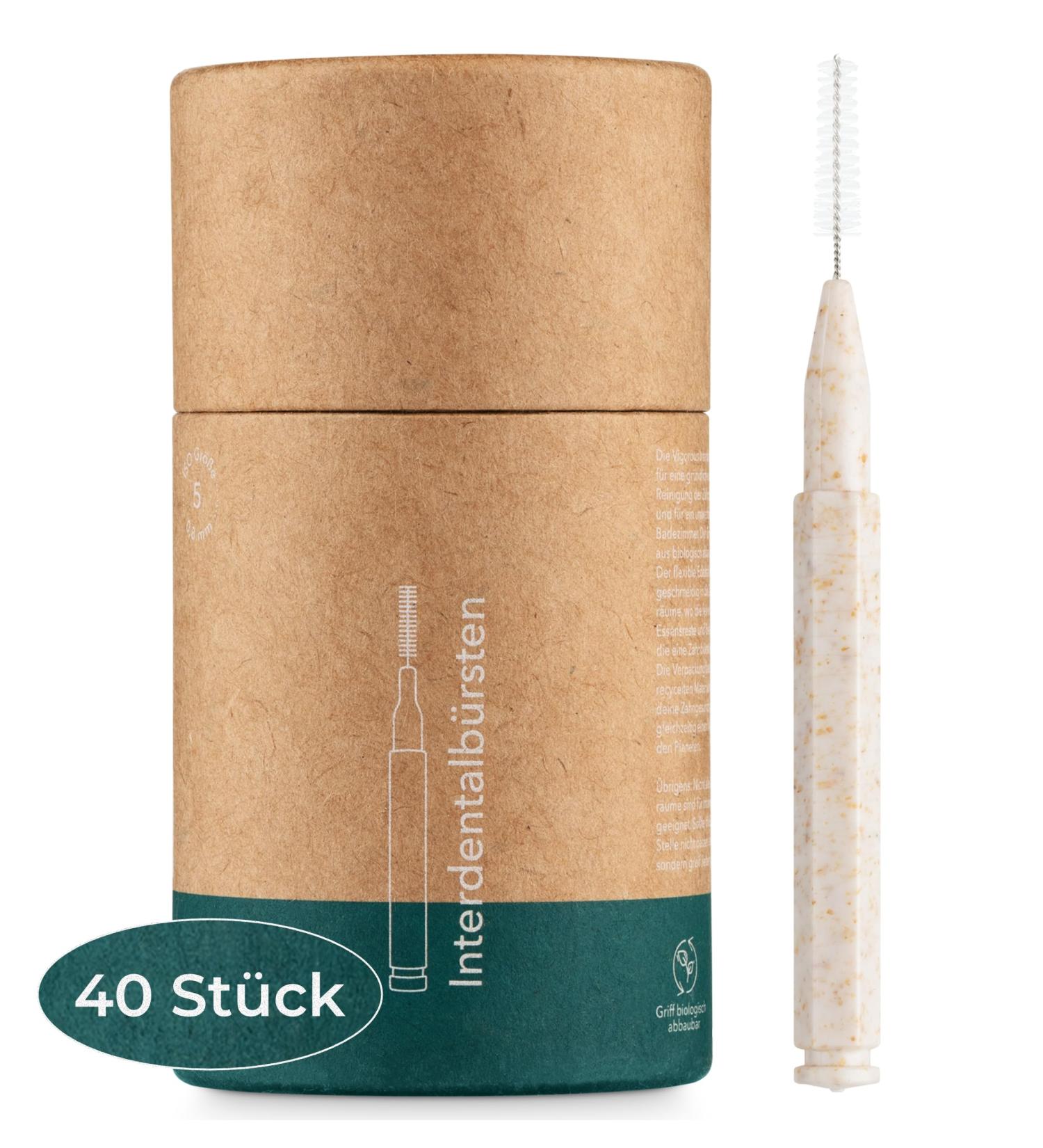 Vigorous Interdental Brushes - 40 Eco-Friendly ISO 5 (0.8mm) for Effective Tooth Cleaning - Sustainable Dental Care Tools - Buy Online on GoSupps.com