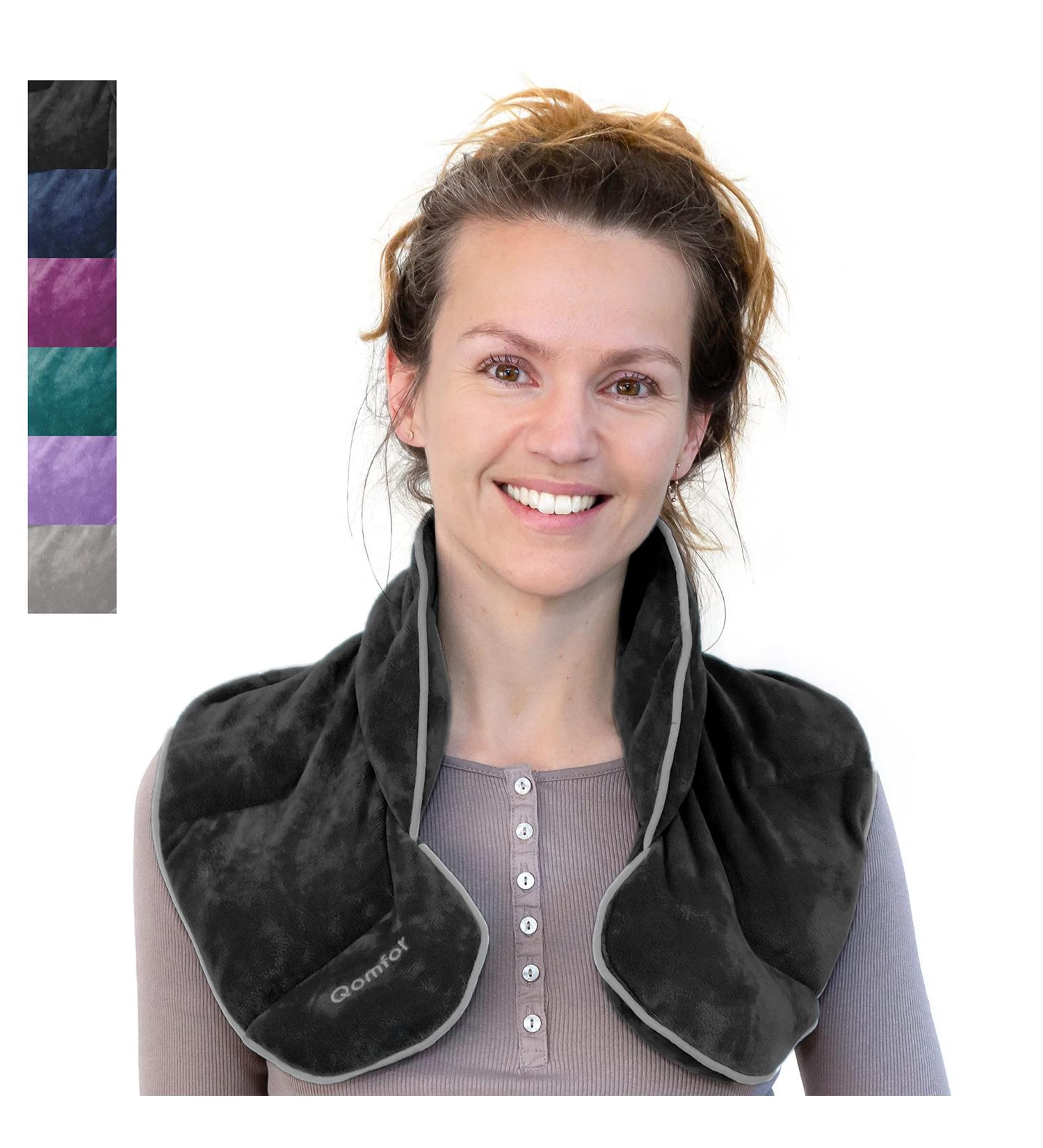 Qomfor Wheat Bags Microwavable Neck and Shoulder - Soothing Wheat Bag Microwavable - Wheat and Lavender - Microwave Heat Pad for Period Pain Relief Back Pain and Stress Relief (Dark Grey) - Buy Online on GoSupps.com