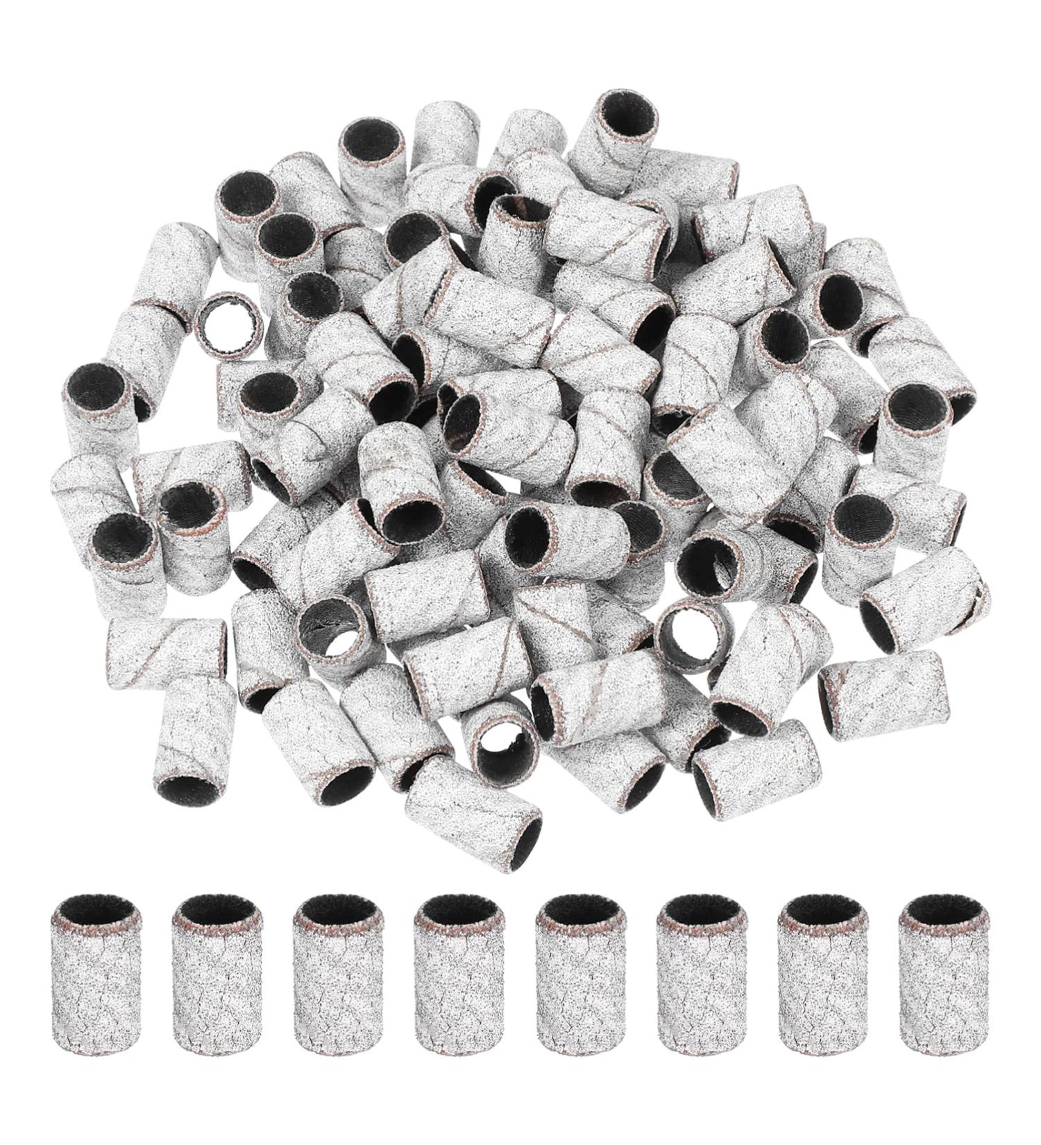 Minkissy 100Pcs Nail Sanding Bands Drum Sander 180 Grit Fine Grit Nail Art Sanding Bands Bit Nail Drill Manicure Sleeves File Refill for Fingernail Sanders White 1.2x0.7 cm (Pack of 100) - Buy Online on GoSupps.com