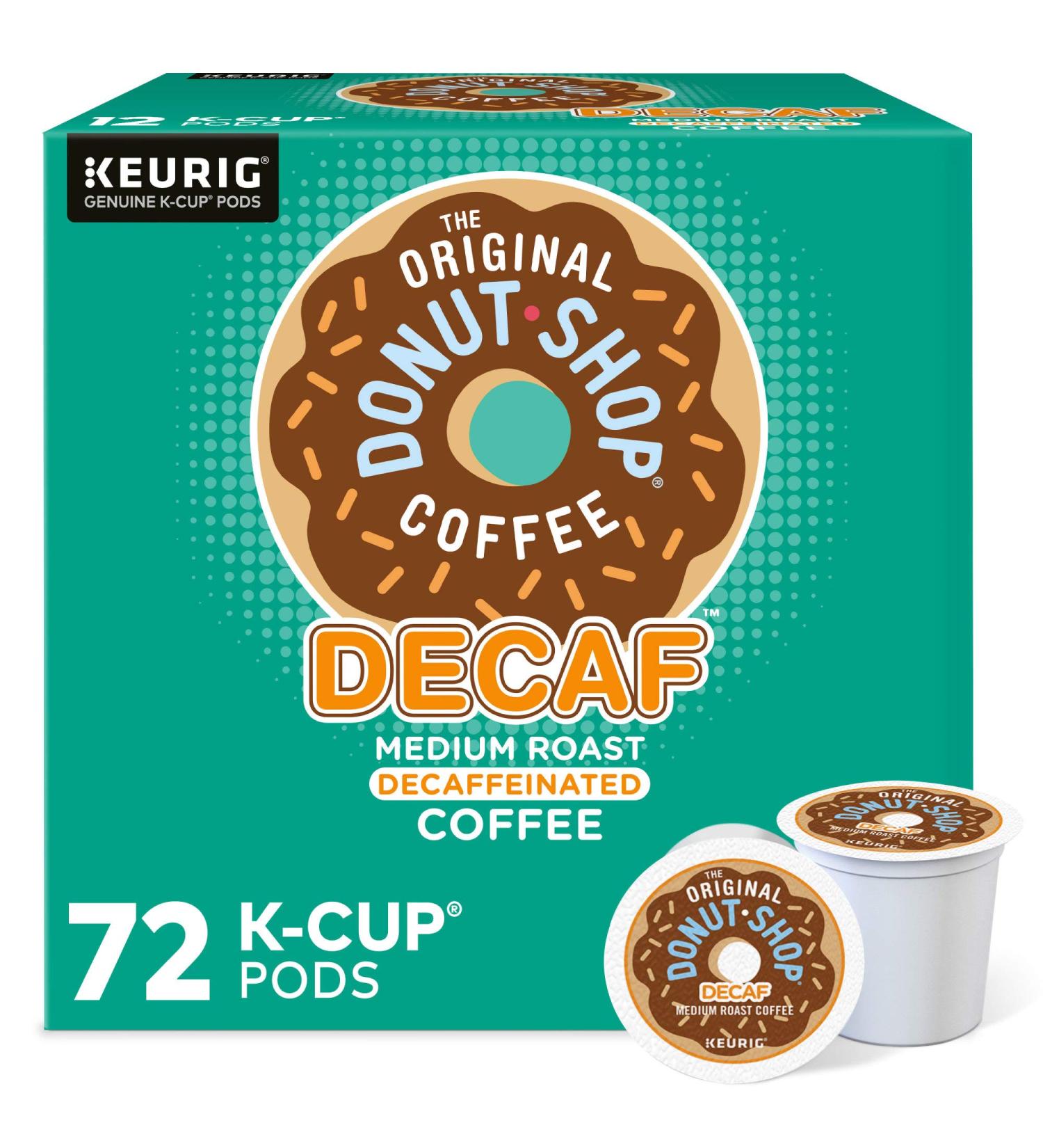 Original Donut Shop Medium Roast Decaf Coffee | 72 Count Pods - Delicious & Smooth - Buy Online on GoSupps.com