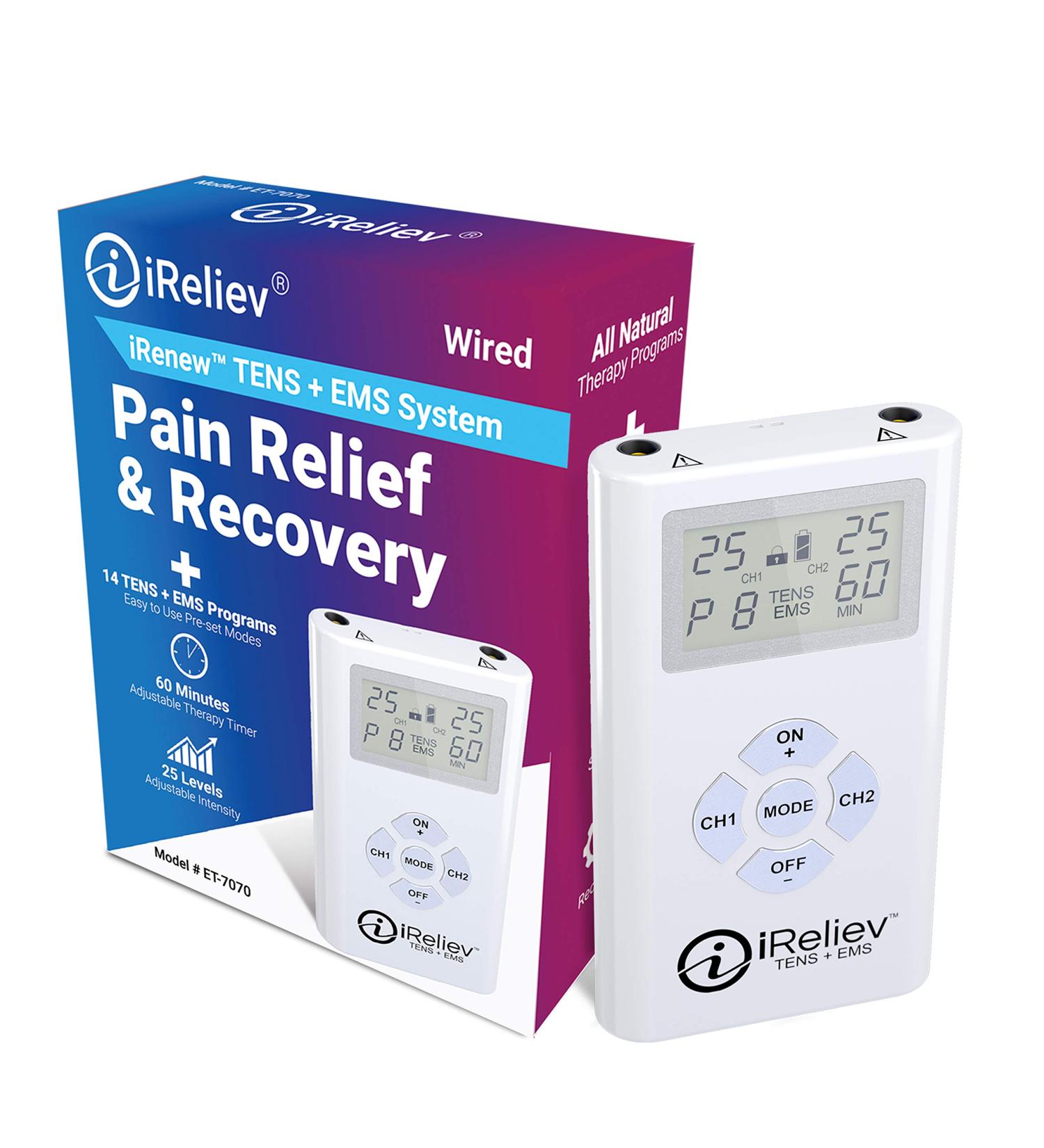 TENS Unit & EMS Muscle Stimulator Combo for Pain Relief & Muscle Recovery - Targets Shoulders, Back, Abs, Legs, Knees | Soothes Arthritis & Sore Muscles - Buy Online on GoSupps.com