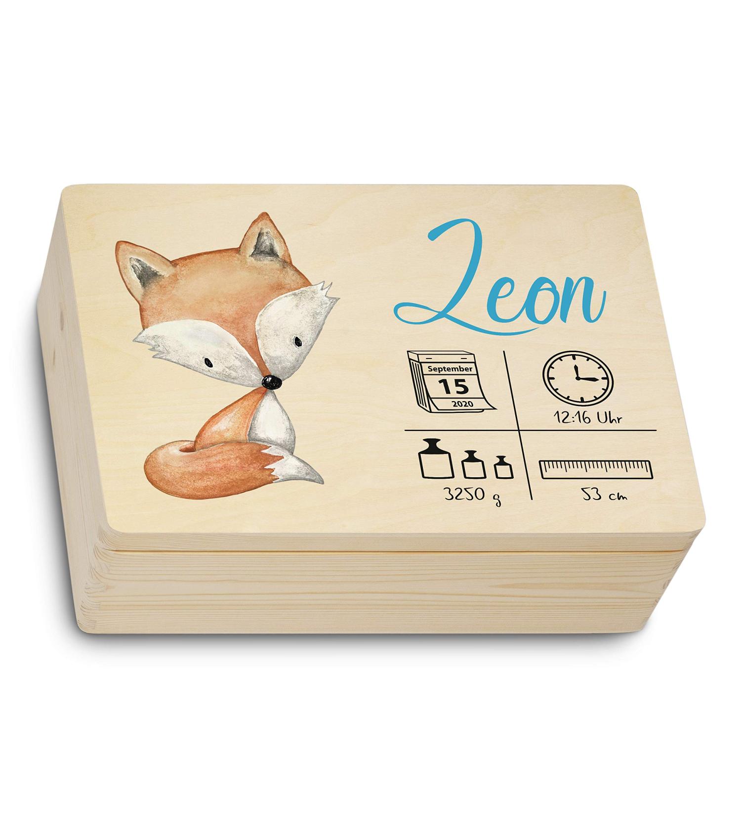 Personalized Wooden Remembrance Box for Baby | Custom Birth Memory Chest | Unique Gift | 30x20x12 | Watercolor Design - Buy Online on GoSupps.com