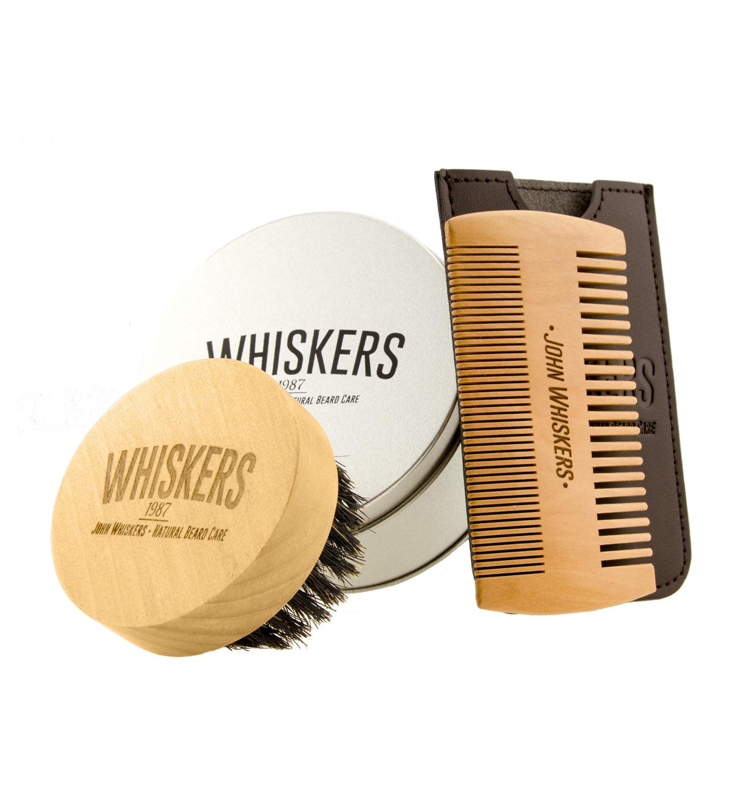 John Whiskers Beard Brush & Comb Set - Premium Beard Care for Men | Pure Boar Bristles Ideal for Beard Oil & Wax - Buy Online on GoSupps.com