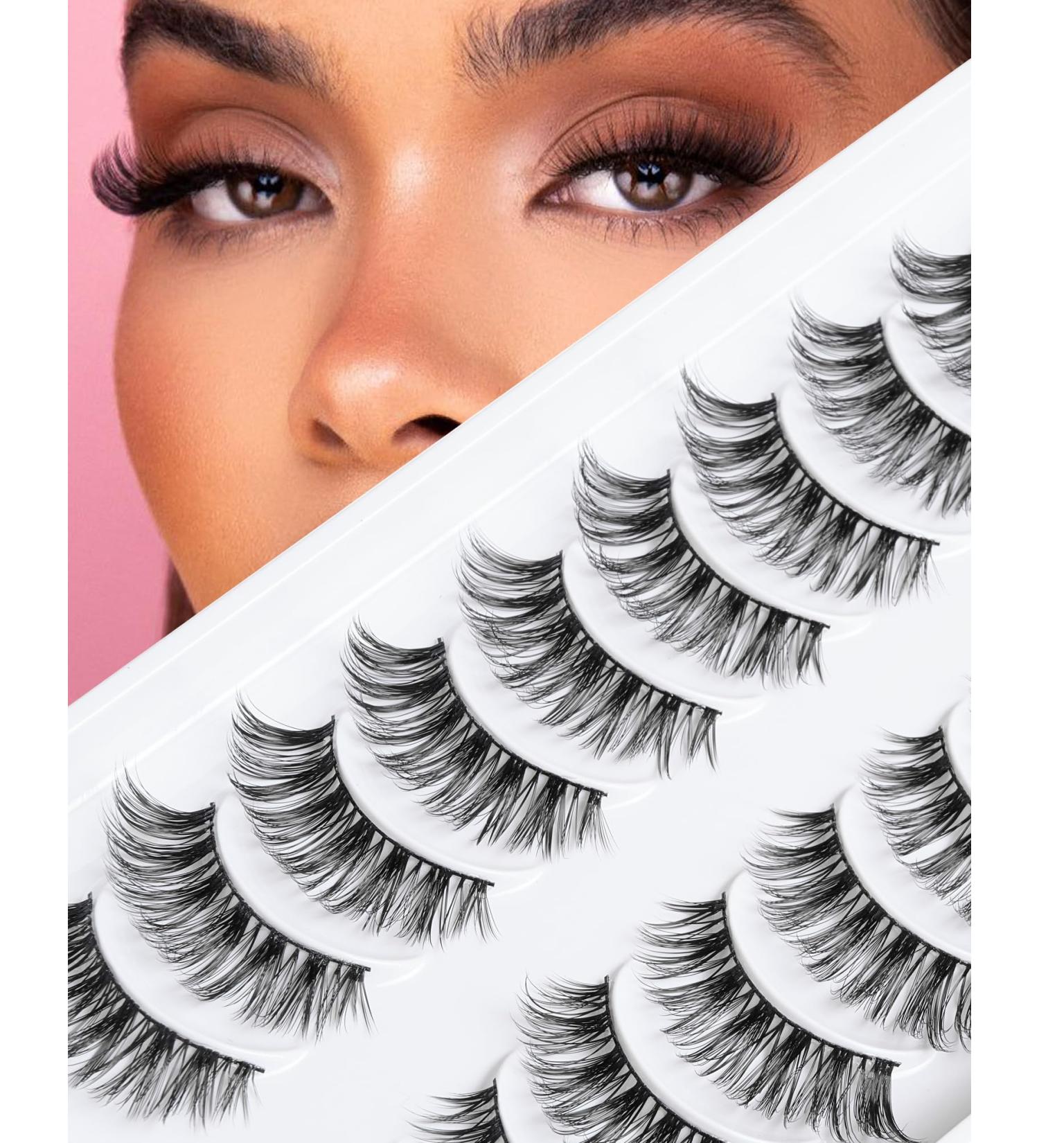 10 Pairs D-M07 14mm Mink Full Volume False Lashes | Natural Cat Eye Lashes with Lifting Effect - Buy Online on GoSupps.com