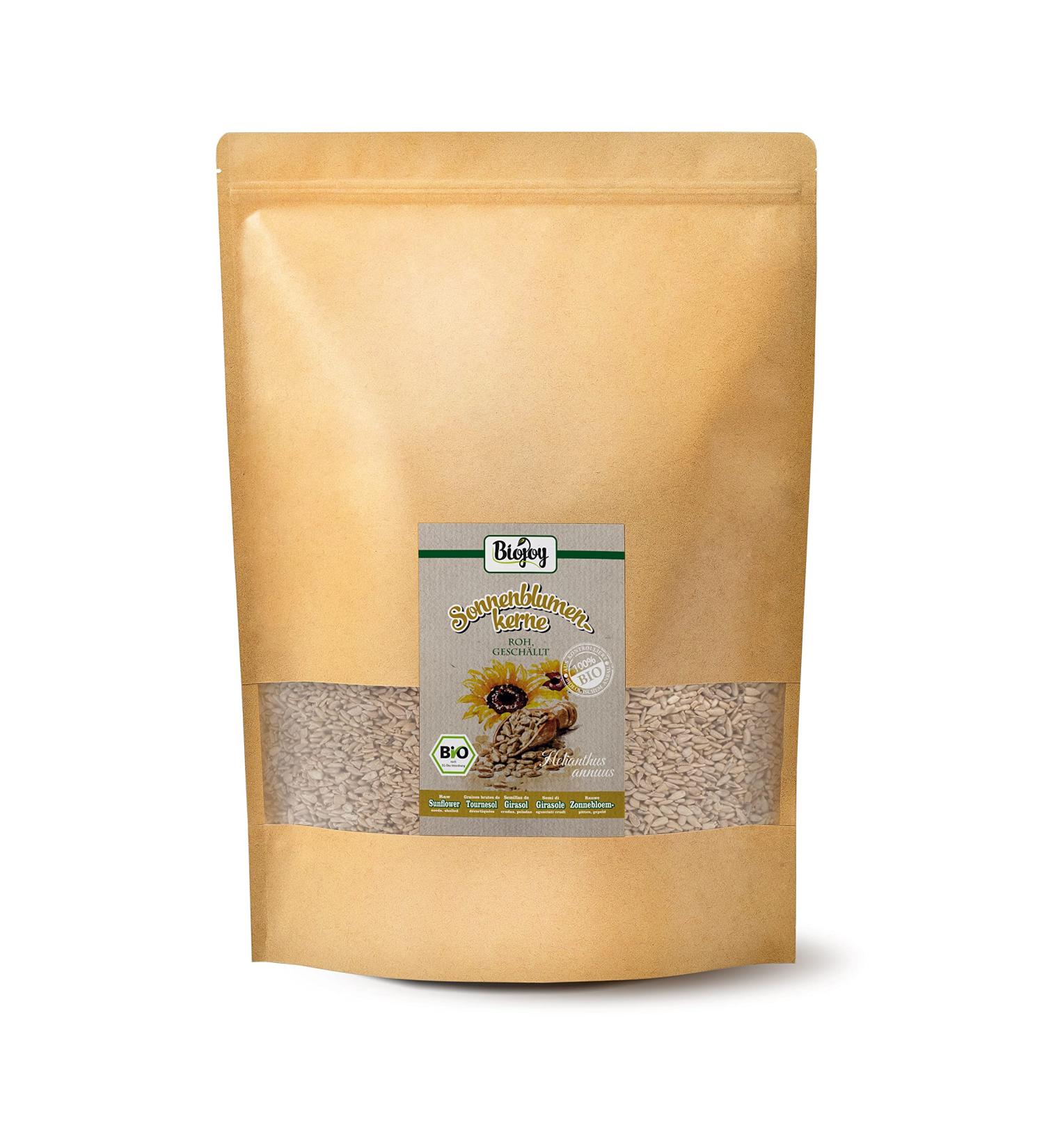Biojoy ORGANIC sunflower seeds peeled (2.5 kg) raw and unsalted Sunflower seeds raw peeled 2.5 kg (1 pack)