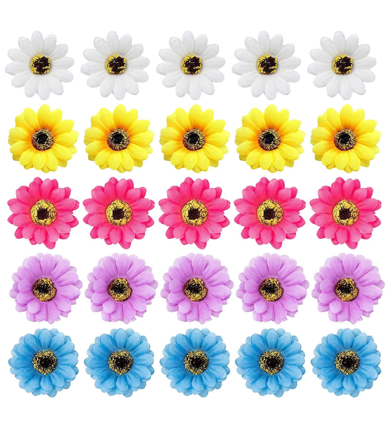 inSowni 25 Pack Hawaiian Wedding Sunflower Daisy Alligator Hair Clips for Women and Girls - Buy Online on GoSupps.com