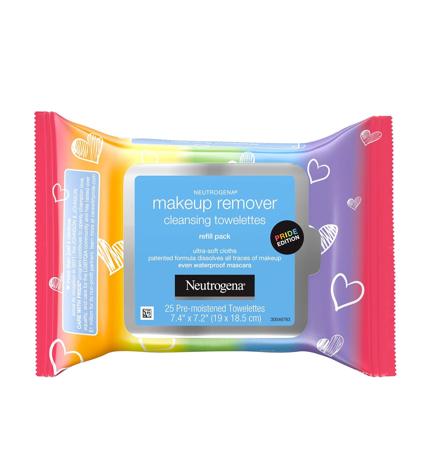 Neutrogena Makeup Remover Cleansing Towelettes - Daily Face Wipes for Dirt Oil & Makeup Removal - Special Edition Care with Pride - 25 ct - Buy Online on GoSupps.com