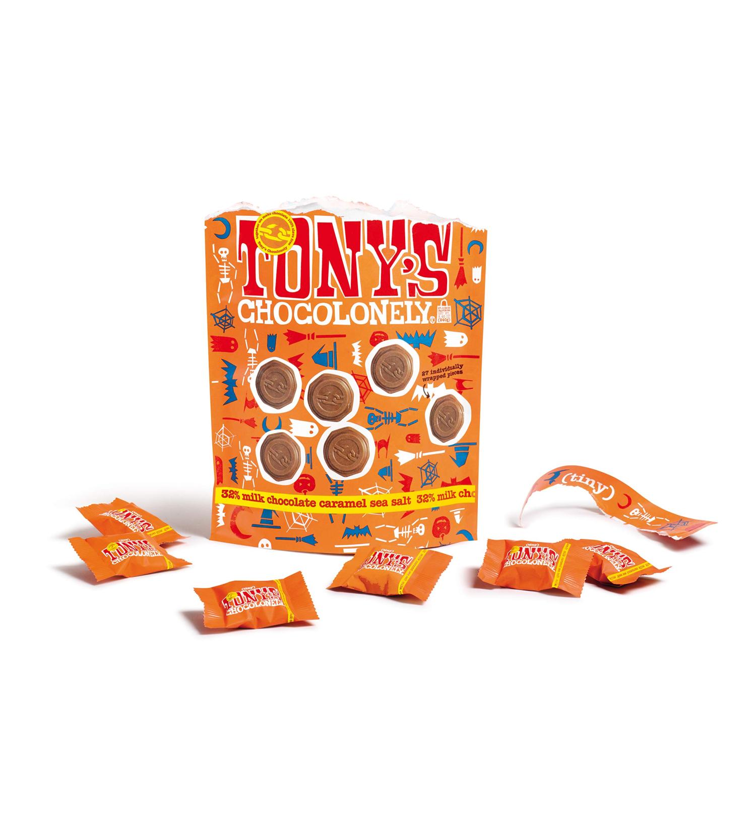Tony's Chocolonely Halloween Milk Chocolate Sea Salt Caramel 8.46 OZ - Enjoy Sweet Treats! - Buy Online on GoSupps.com