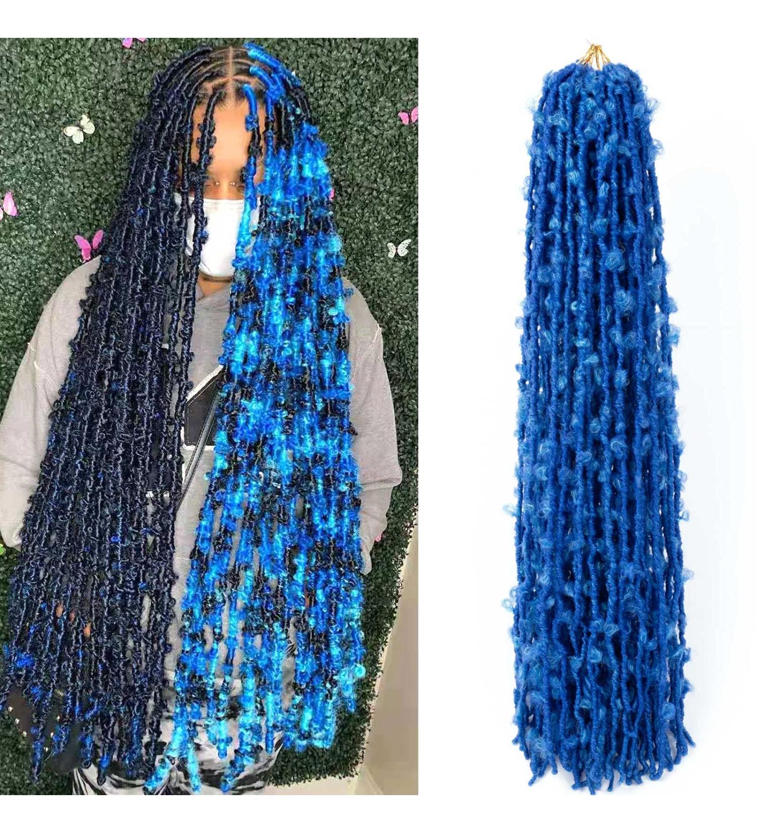 Blue Butterfly Locs Crochet Hair 36 Inch for Black Women - 5 Pack Faux Locs Crochet Braids - Buy Online on GoSupps.com