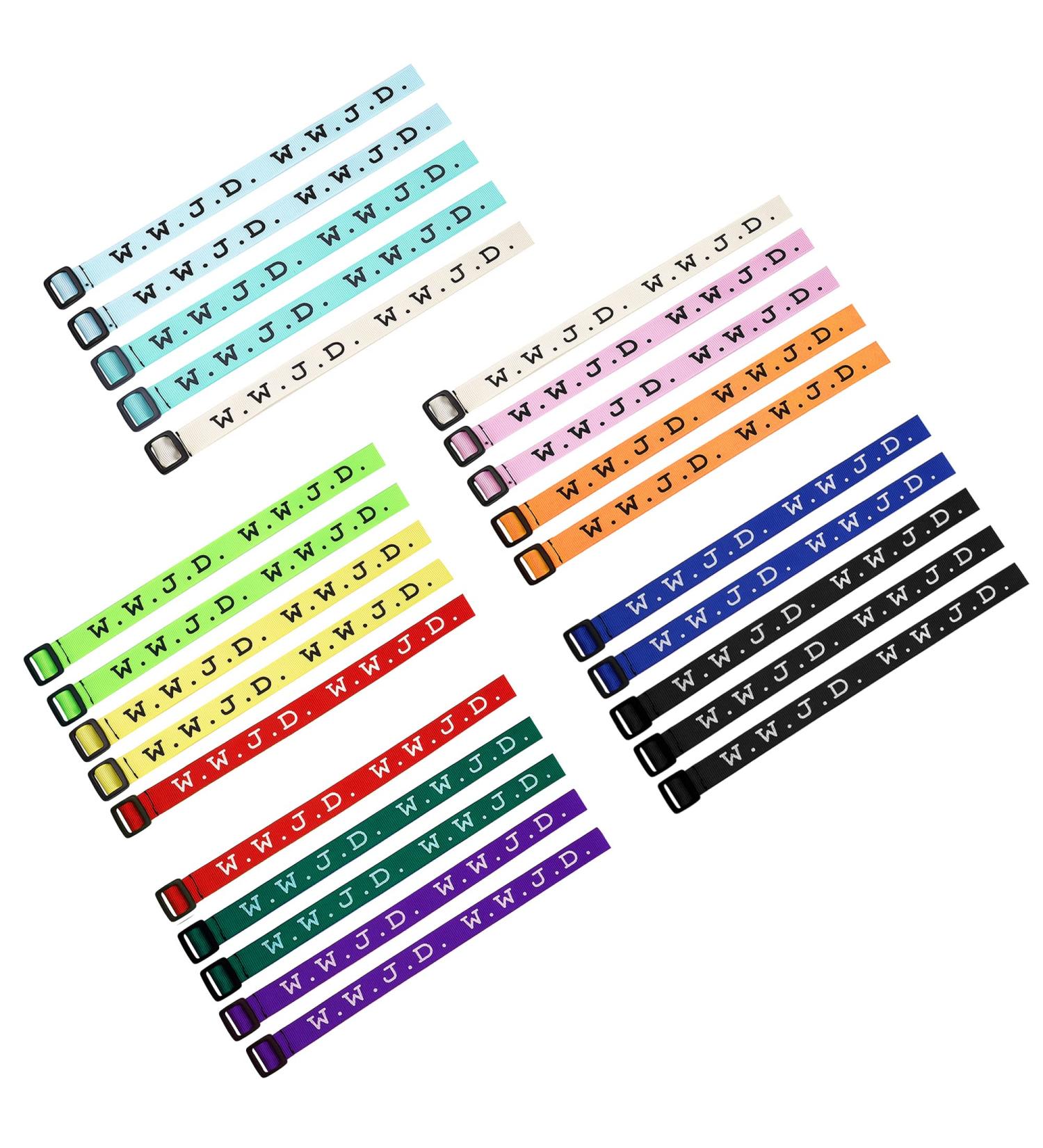 Dolotta 25Pcs WWJD Webbing Bracelets - Religious Christian Woven Wristbands for Men and Women - Perfect for fundraisers and events - Buy Online on GoSupps.com