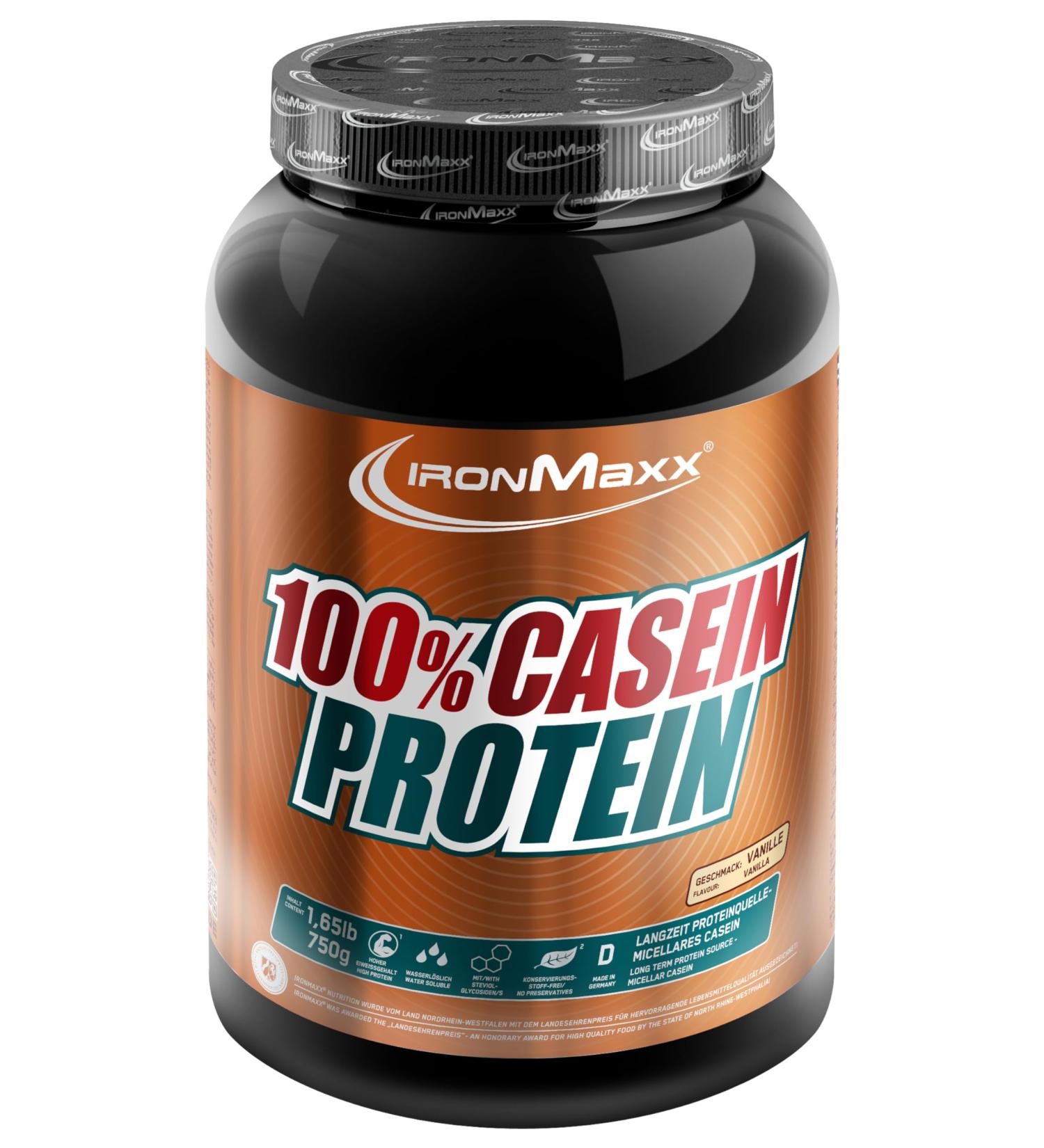 Ironmaxx 100% casein protein powder - vanilla 750g can |Water -soluble protein powder for long -term protein supply and saturation |High protein powder without adding sugar