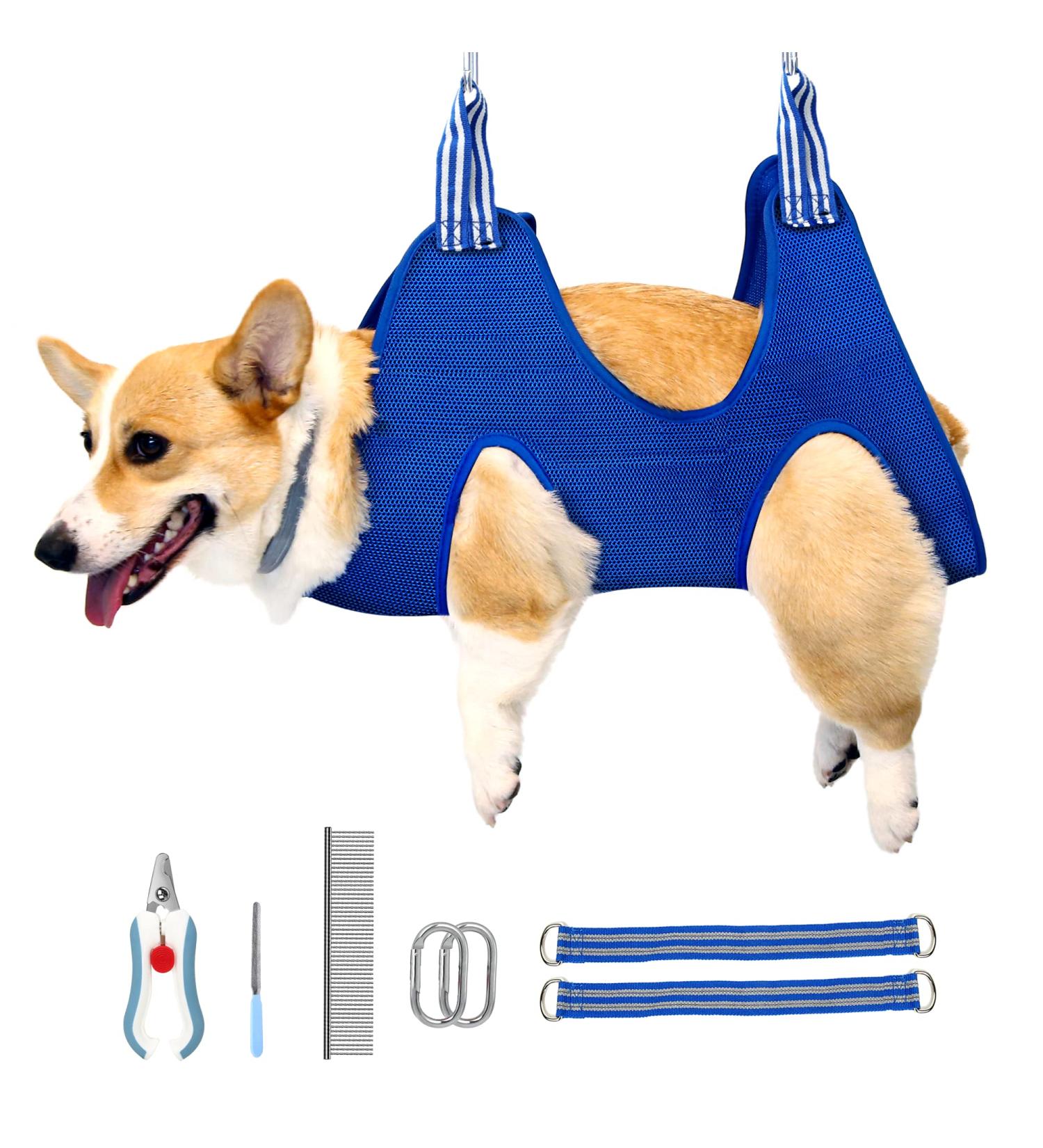 IOKHEIRA Dog Grooming Hammock & Harness with Grooming Kit | Pet Holder for Bathing & Trimming | Pet Comb & Brushes Included | Size Medium - Buy Online on GoSupps.com