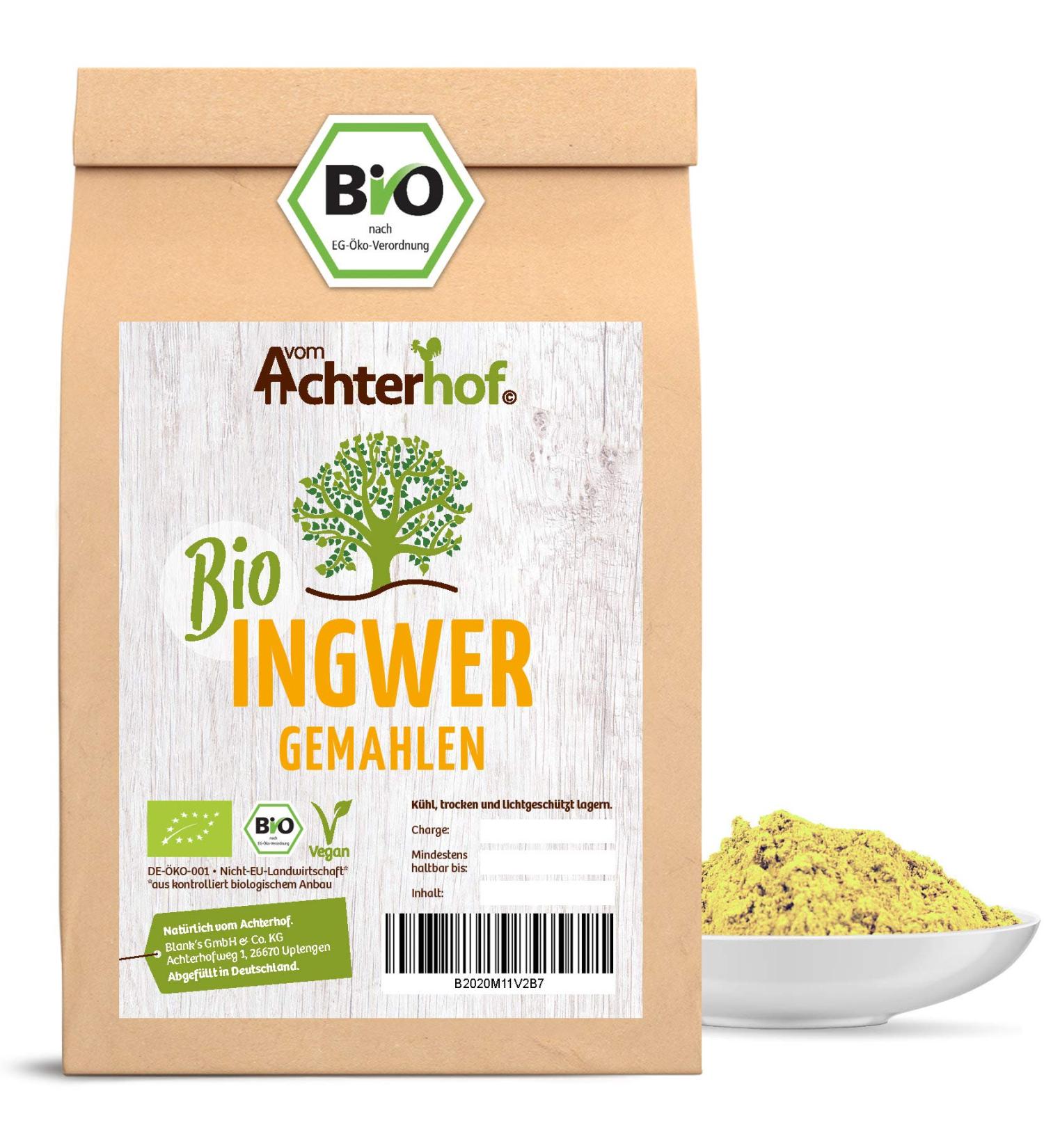 Organic Ginger Powder (250g) | Premium Ground Ginger for Tinctures Cooking & Ginger Water | 1 Pack - Buy Online on GoSupps.com